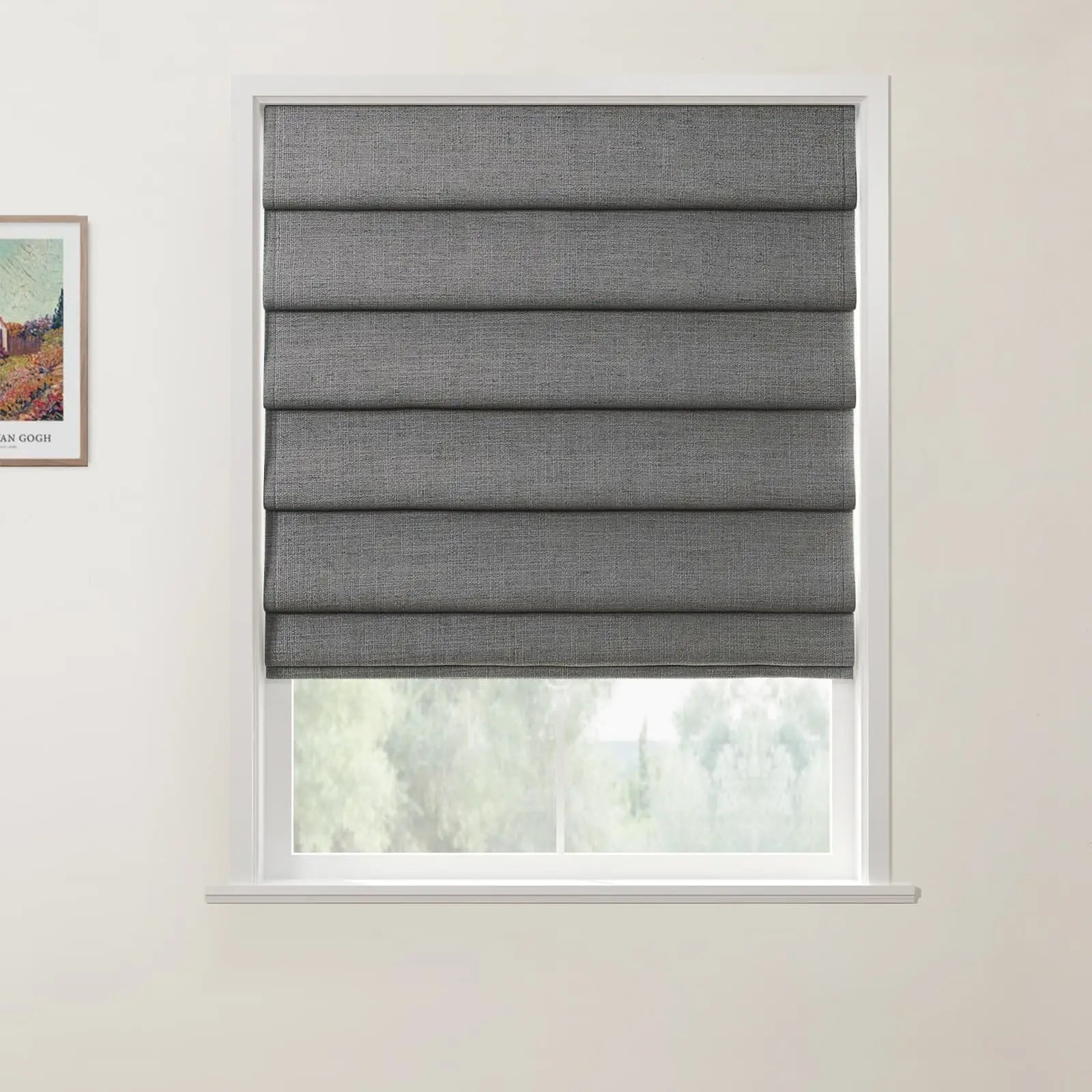 Custom Cordless Roman Shades - Blackout Window Blinds for Living Room, Bedroom & Home Decor - Easy to Install & Adjustable Light Control
