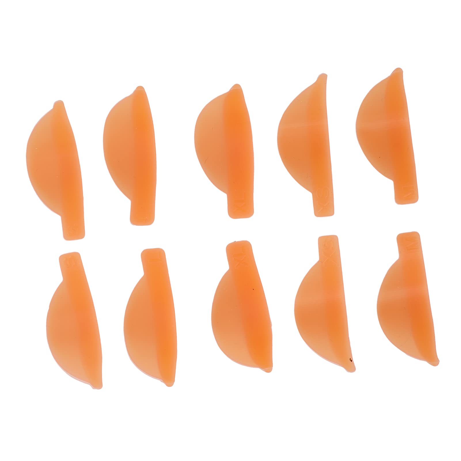 Eyelash Lift Pads - 5 Pairs Multi-Size Orange Lash Perm Pads for Long-Lasting Eyelash Extensions | Perfect for Salon, Home Use & Professional Makeup Artists