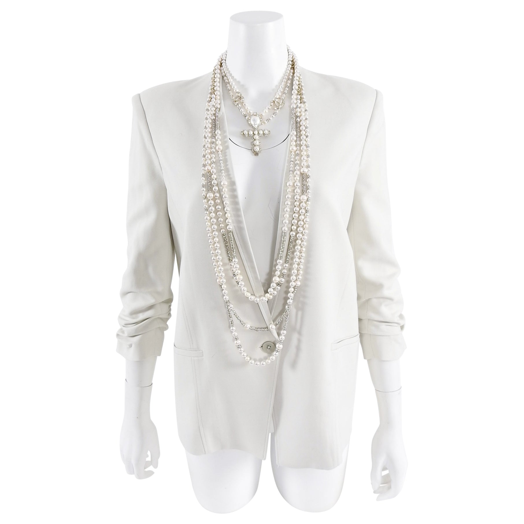 Chanel Pre Fall 2019 Pearl and Crystal Multi Strand Statement Necklace - Luxury Fashion Jewelry for Women, Perfect for Evening Parties and Special Occasions