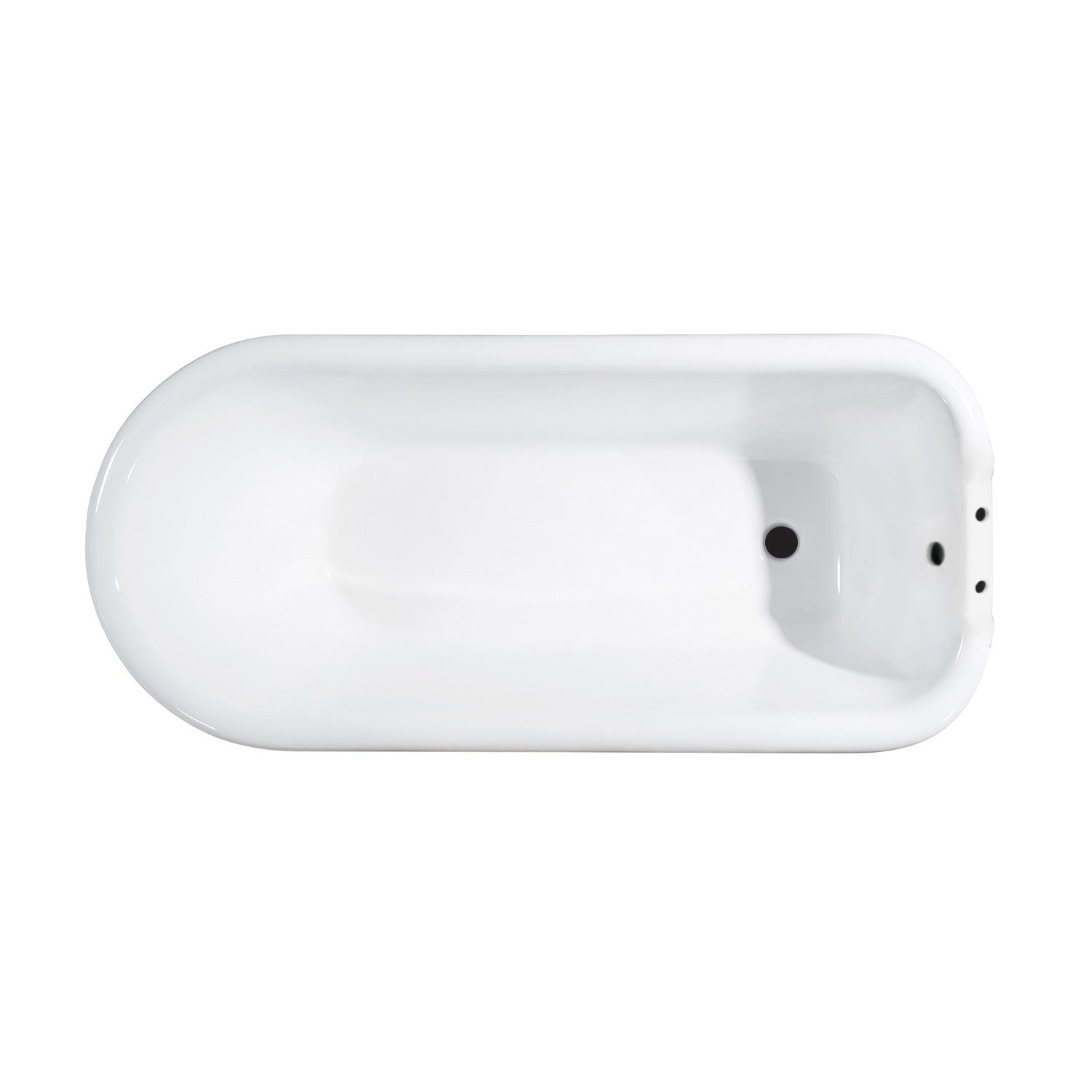 Aqua Eden 48 Inch White Cast Iron Clawfoot Bathtub with Roll Top Rim & 7 Inch Faucet Holes - Classic Vintage Freestanding Tub for Bathroom Remodeling & Luxury Spa Experience (Polished Chrome Finish)