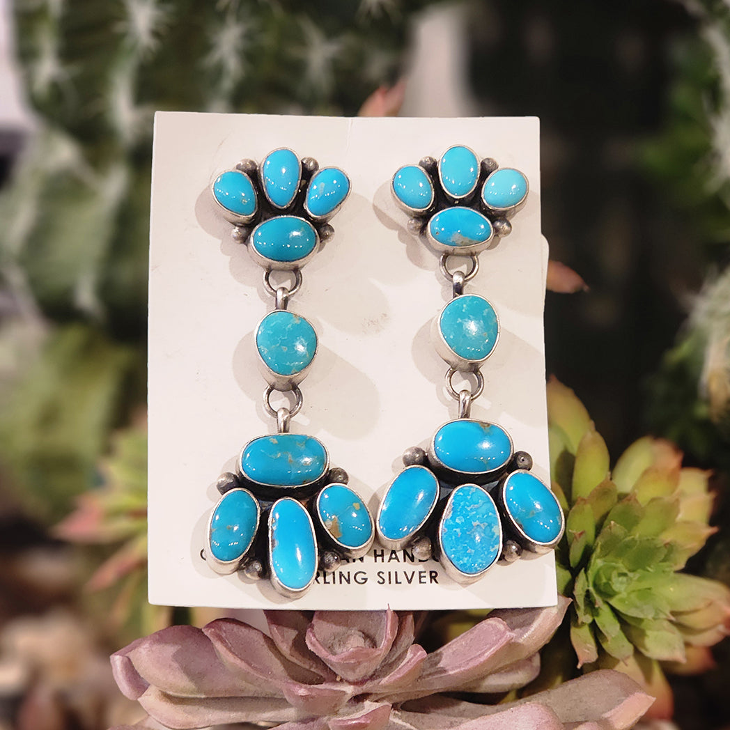 Jessica Kingman Turquoise Dangle Earrings - Handmade Boho Chic Jewelry for Women | Perfect for Festivals, Parties & Everyday Wear