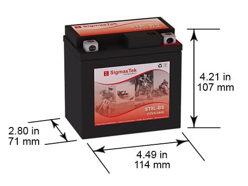 Apex APX5L-BS Motorcycle Battery - 12V 5Ah Sealed Lead Acid Replacement Battery for Honda, Yamaha, Kawasaki - Perfect for Street Bikes, Cruisers & Off-Road Motorcycles