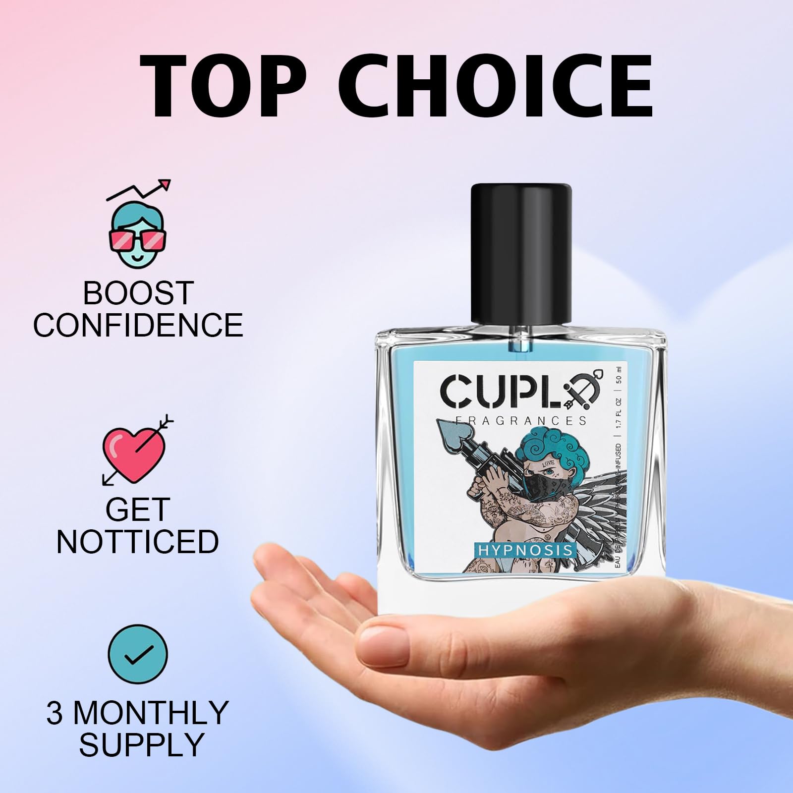 Cupld Cologne for Men - Pheromone-Infused Hypnosis 2.0 Fragrance to Enhance Attraction & Confidence | Long-Lasting Scent for Dating, Nightlife & Special Occasions
