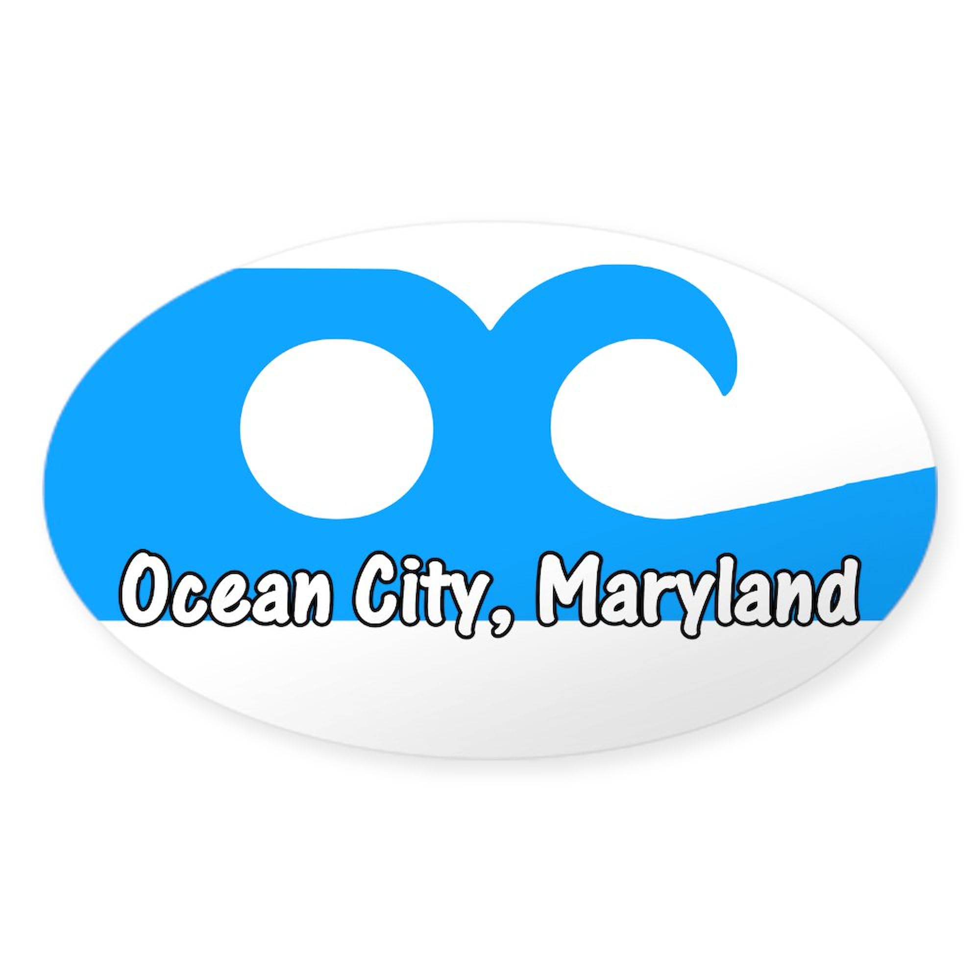 Ocean City Flag Oval Sticker - Waterproof Vinyl Car Bumper Decal for Cars, Trucks, Laptops | Perfect for Beach Lovers, Coastal Decor & Road Trips