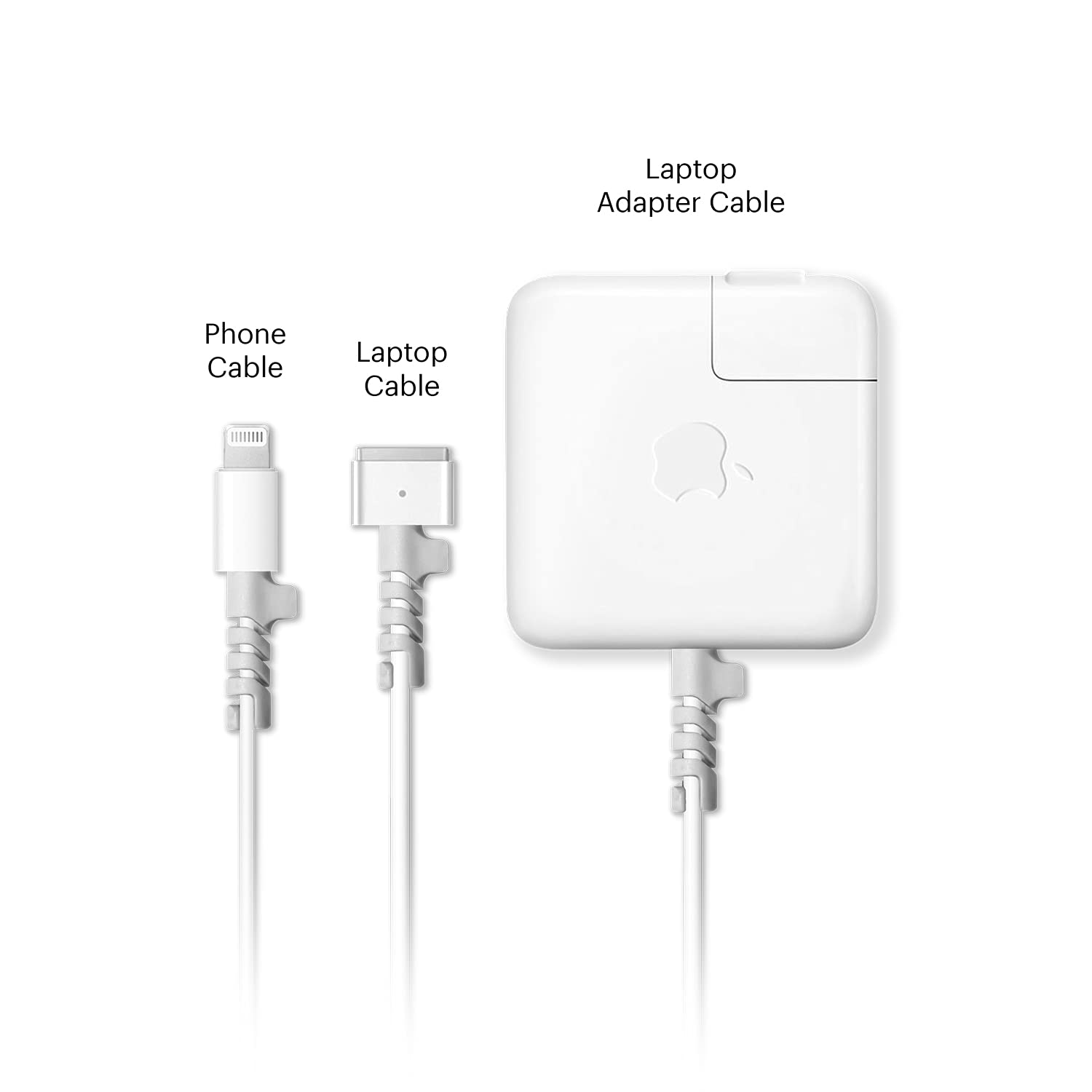 DailyObjects Spiral Charger Cable Protector - Durable Data Cable Saver & Charging Cord Cover (Set of 2) - Perfect for iPhone, Android, Tablets & Laptops at Home, Office or Travel
