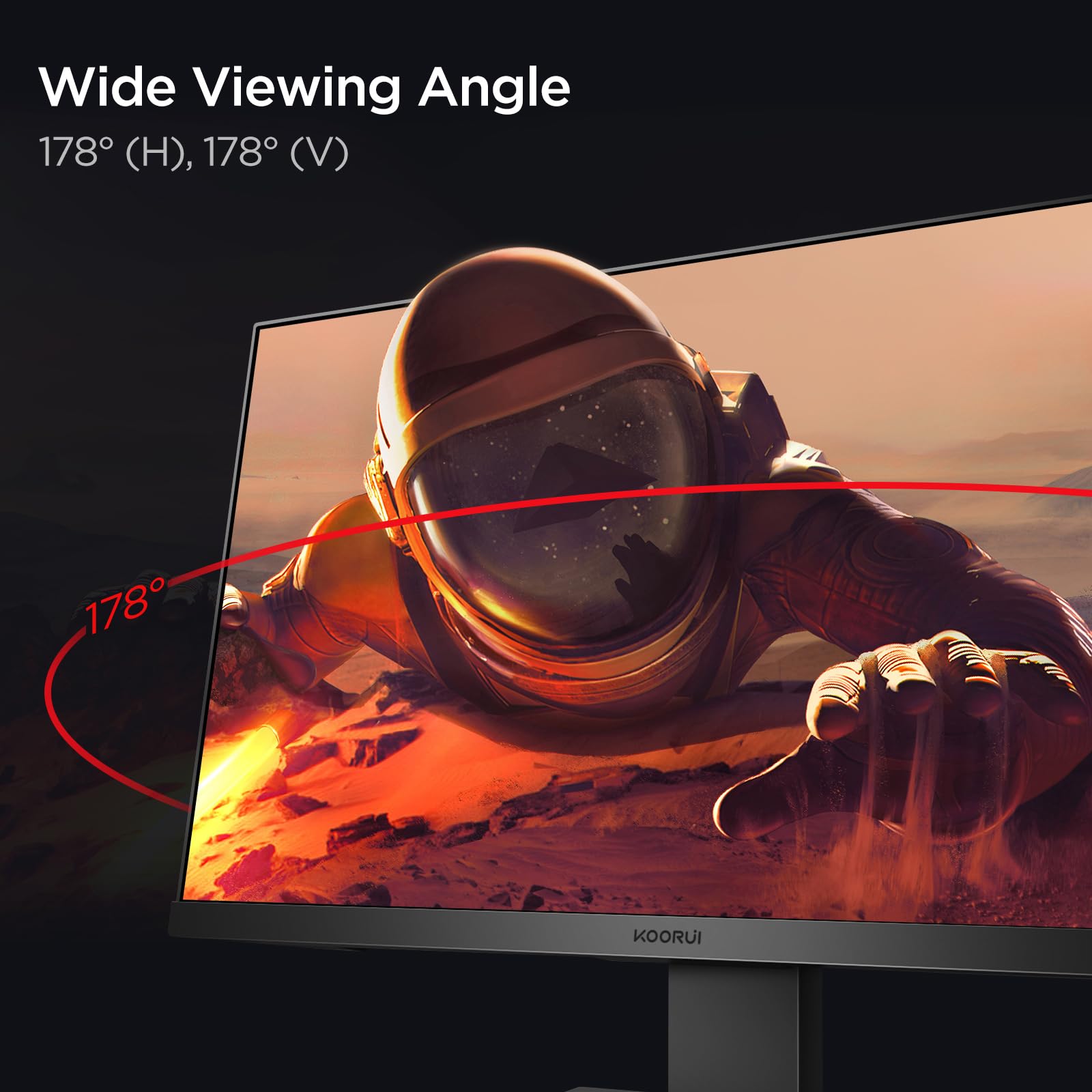 KOORUI 24 Inch FHD 1080p Computer Monitor with 100Hz Refresh Rate, Built-in Speakers, Ultra-Slim Bezel Design, VESA Mount Compatible (75x75mm), Tilt Adjustment, HDMI & VGA Ports - Perfect for Home Office, Gaming, and Entertainment