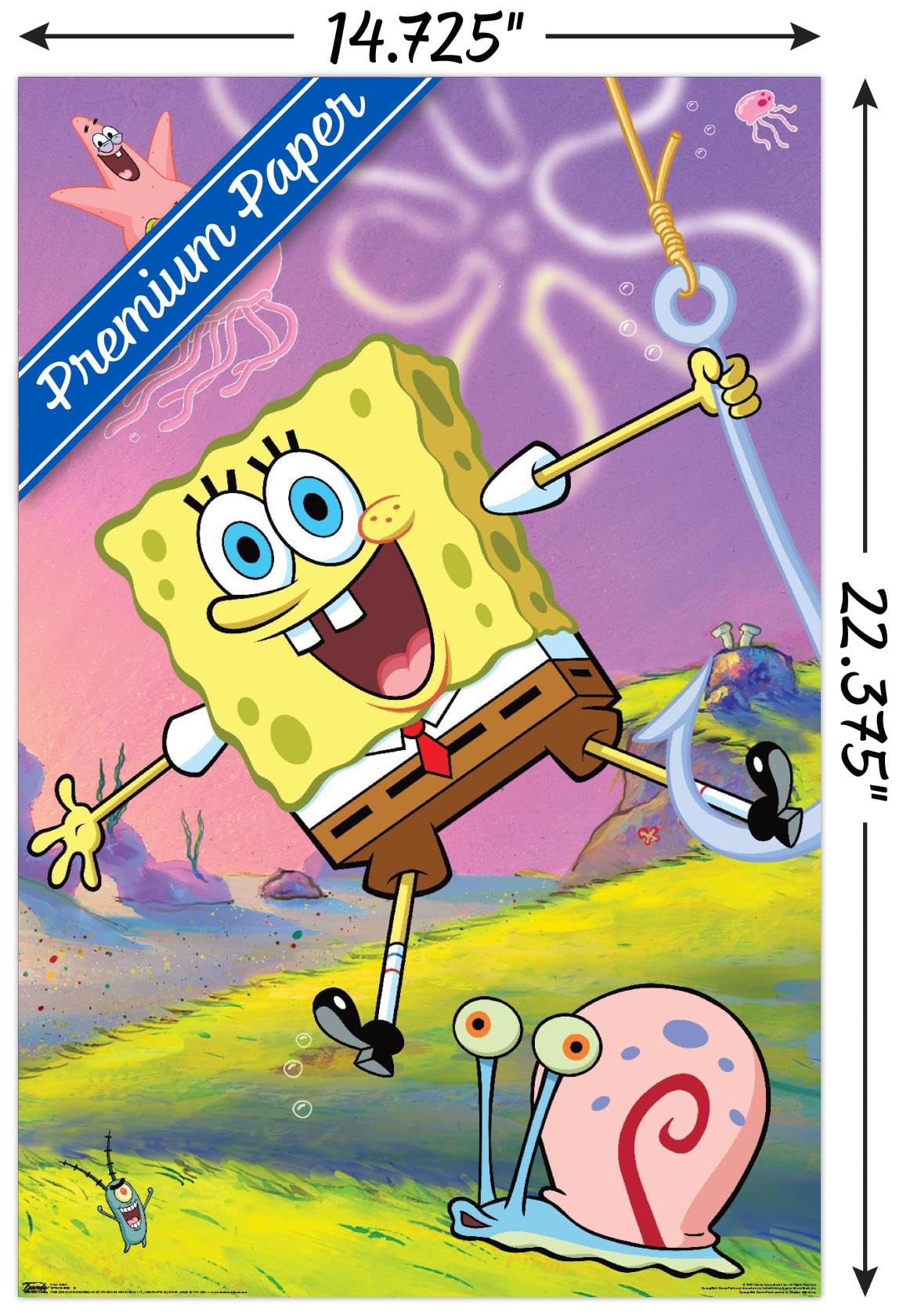Trends International Nickelodeon SpongeBob SquarePants Wall Poster - 14.725 x 22.375 Inches, Premium Unframed Print for Kids Room Decor, TV Show Fans & Cartoon Lovers