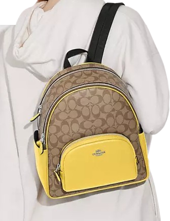 Coach Signature Canvas Court Backpack - Stylish & Durable Women's Backpack for Work, School & Travel | Perfect for Laptops, Books & Essentials
