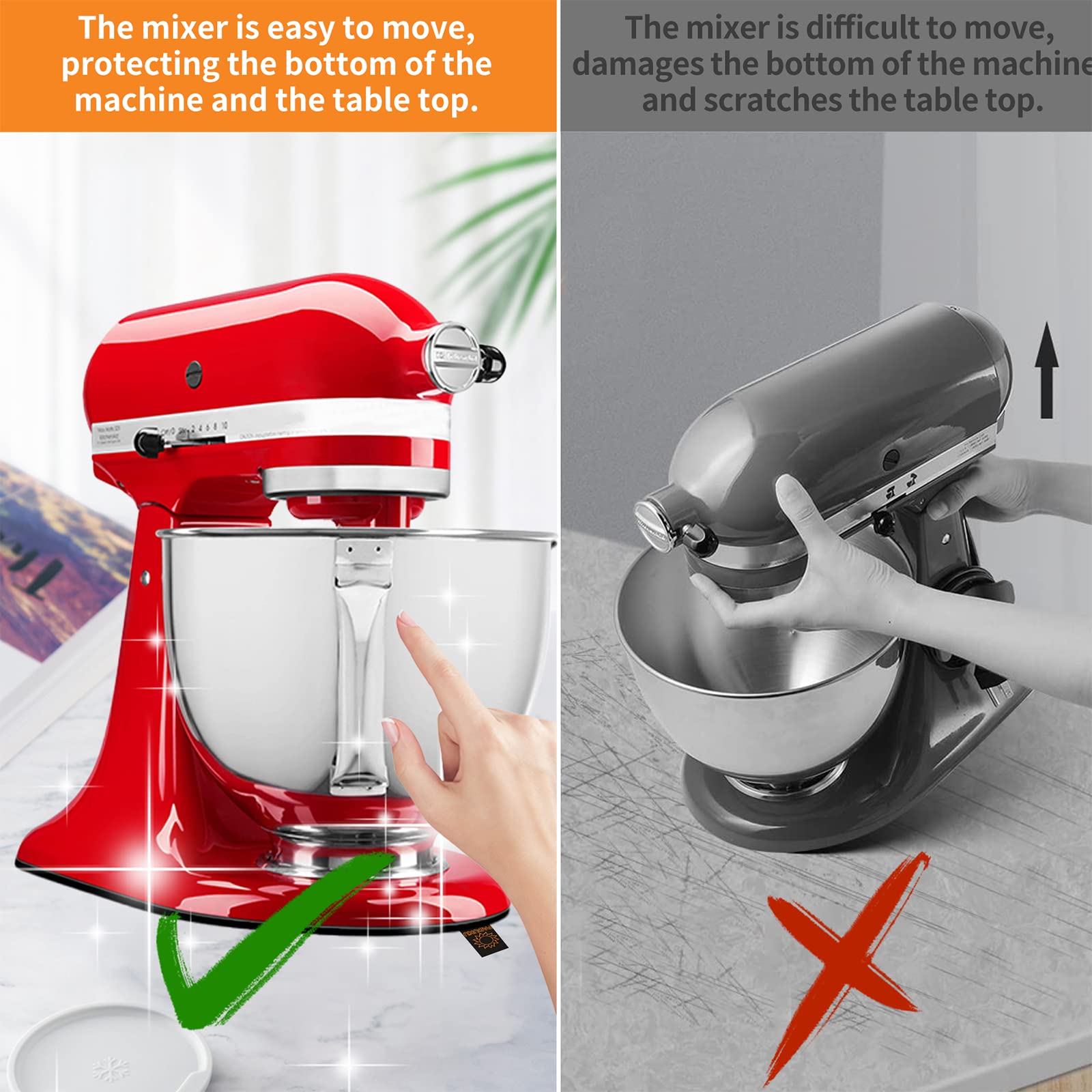 Non-Slip Rotating Tray for KitchenAid Mixer - Durable Slide Mat for Coffee Machine & Appliances - Perfect for Baking, Mixing & Kitchen Organization