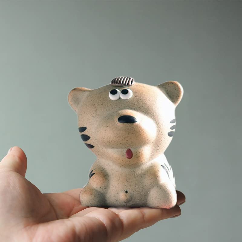 Chinese Zodiac Purple Clay Tea Pet Tiger - Cute Funny Tea Accessory for Kung Fu Tea Sets | Perfect Gift for Tea Lovers | Home, Office & Car Decor | Feng Shui & Tea Ceremony Essential