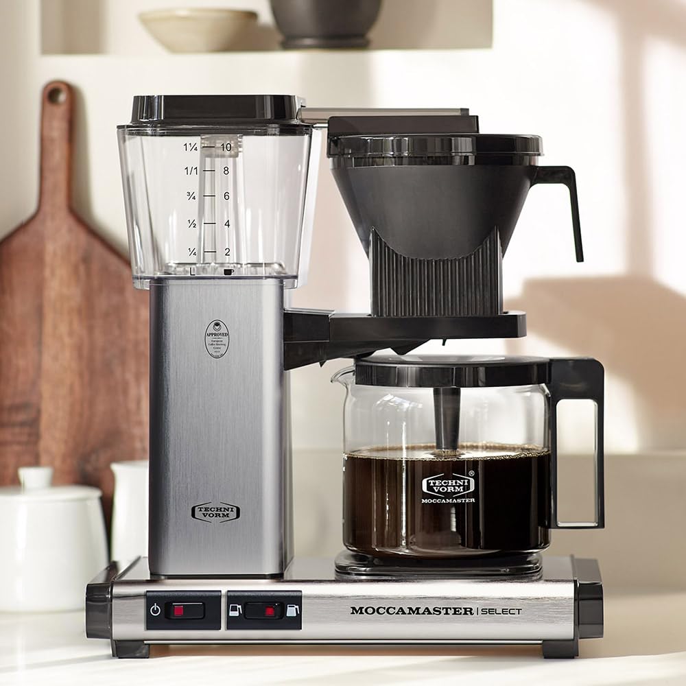 Moccamaster KBG Select Coffee Maker - 1.25L Brushed Silver Filter Coffee Machine for Home & Office Use | Perfect for Daily Brewing, Entertaining Guests & Coffee Enthusiasts