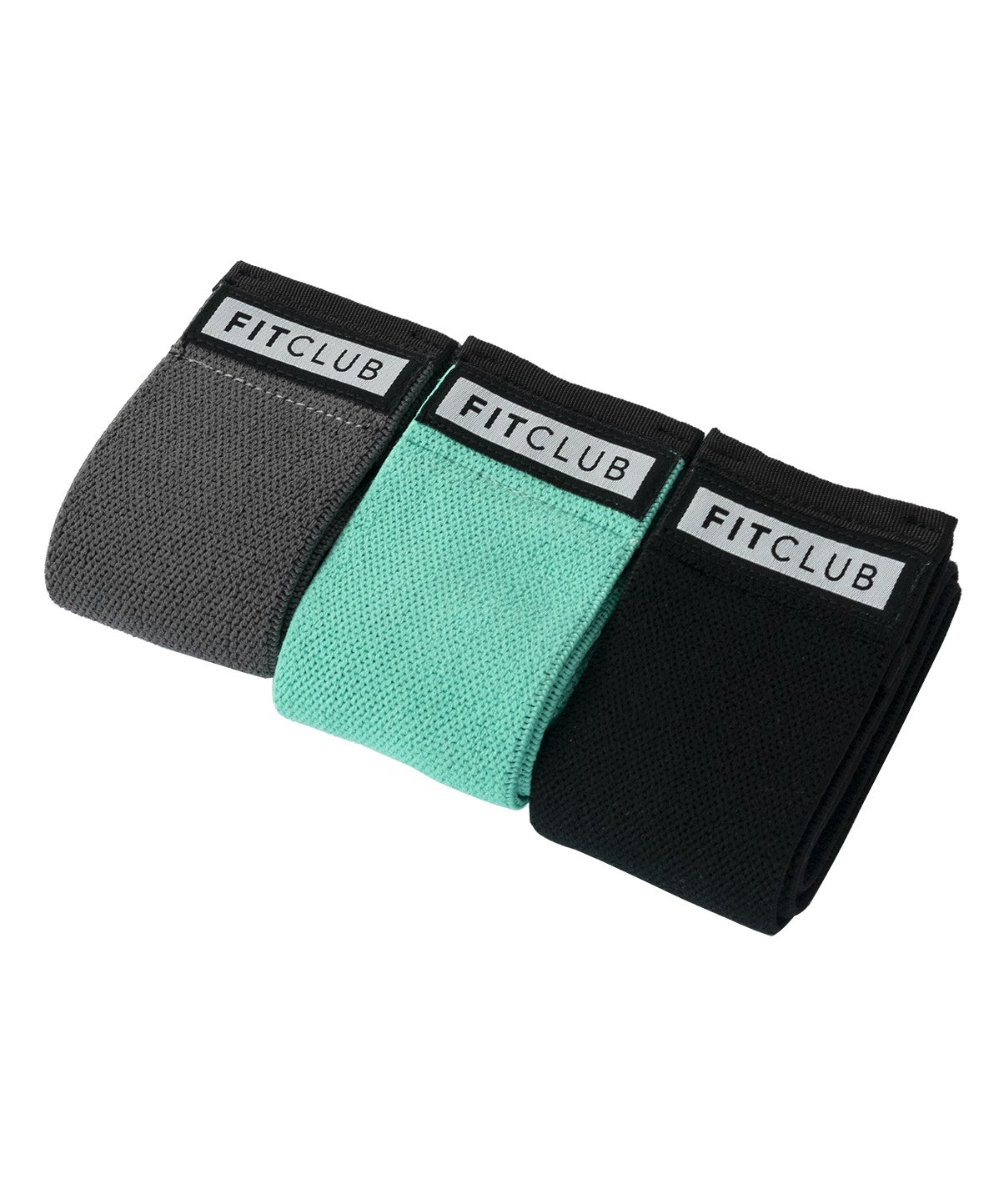FitClub Woven Micro Resistance Bands Set of 3 - Light/Medium/Heavy for Home Workout, Yoga, Pilates & Physical Therapy | Portable Exercise Equipment for Strength Training & Muscle Toning