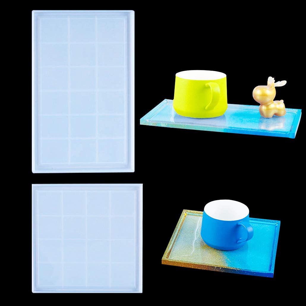 2 Pack DIY Epoxy Resin Coaster Molds - Silicone Casting Molds for Making Unique Coasters, Cup Mats & Home Decor - Perfect for Crafting, Gift Making & Coffee Table Accessories (2 Pack)