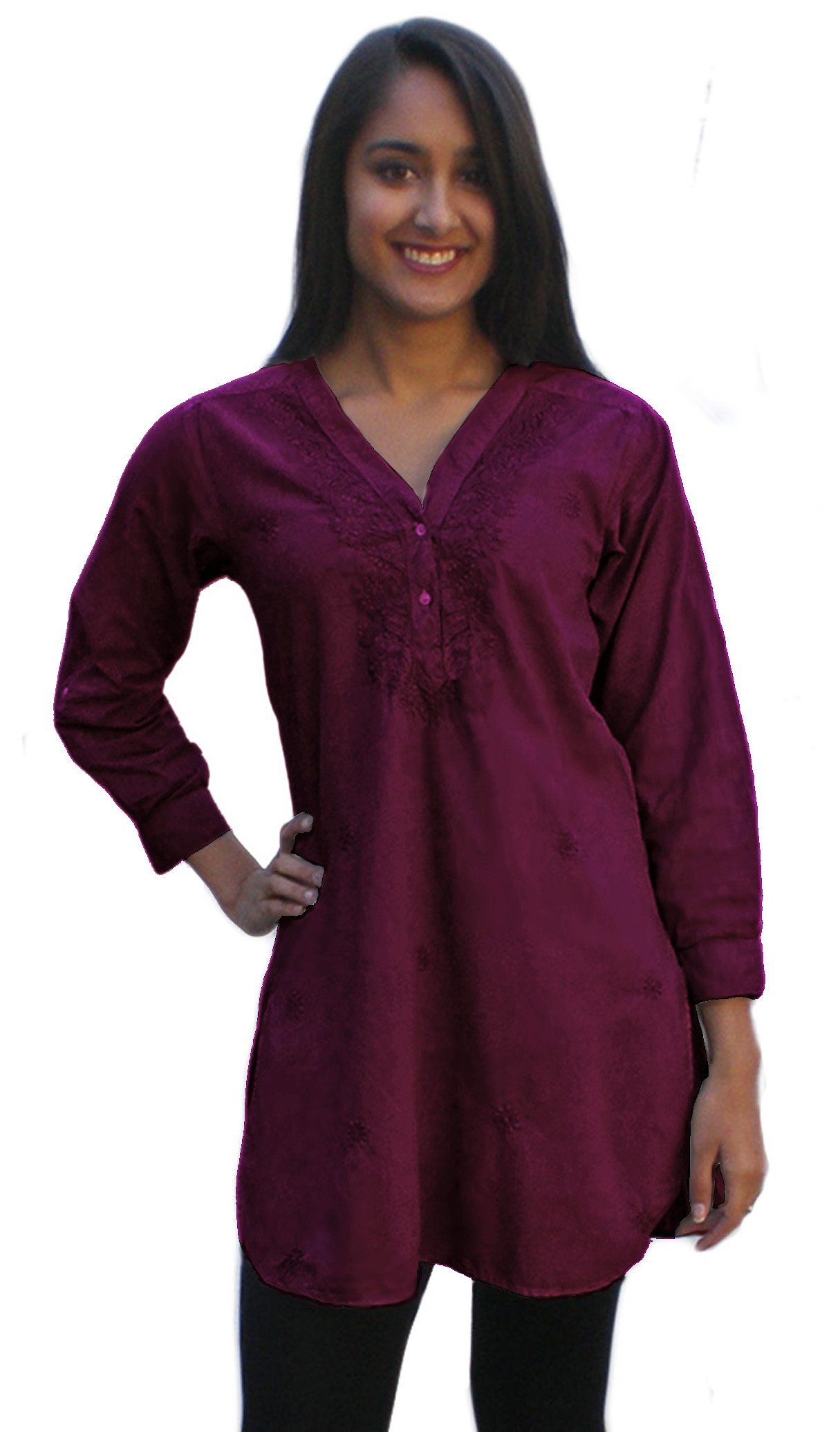 Pure Cotton Hand Embroidered Kurti Top for Women | Traditional Indian Tunic Blouse | Comfortable Ethnic Wear for Casual Outings & Festive Occasions