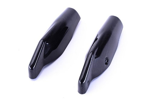 Bestem Carbon Fiber Fork Covers for Ducati Hypermotard 796 & 1100 - Plain Weave Design | Motorcycle Accessories for Enhanced Style & Protection | Perfect for Street Riding & Custom Bike Builds