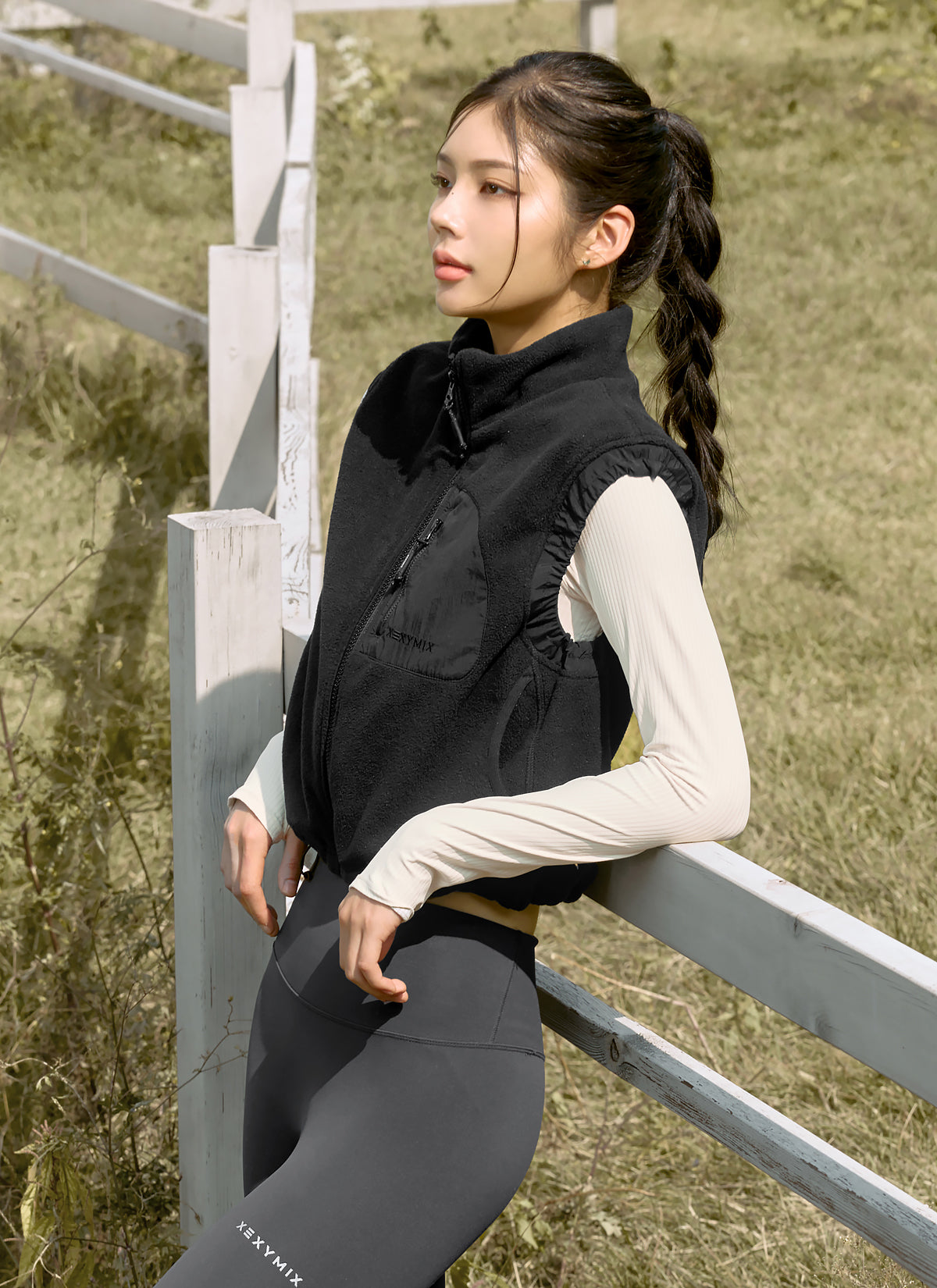 Men's Woven Patch Fleece Vest - Lightweight Warm Winter Jacket for Outdoor Hiking & Casual Wear
