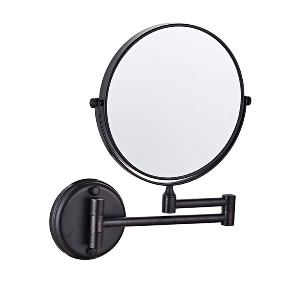 10x Magnification Makeup Mirror with Lights - 7.87 Inch Dual-Sided Wall Mount/Tabletop Vanity Mirror, Adjustable Chrome-Plated Metal Stand for Precise Makeup Application, Eyebrow Grooming & Skincare Routine (Black) - Perfect for Bedroom, Bathroom & Professional Salon Use