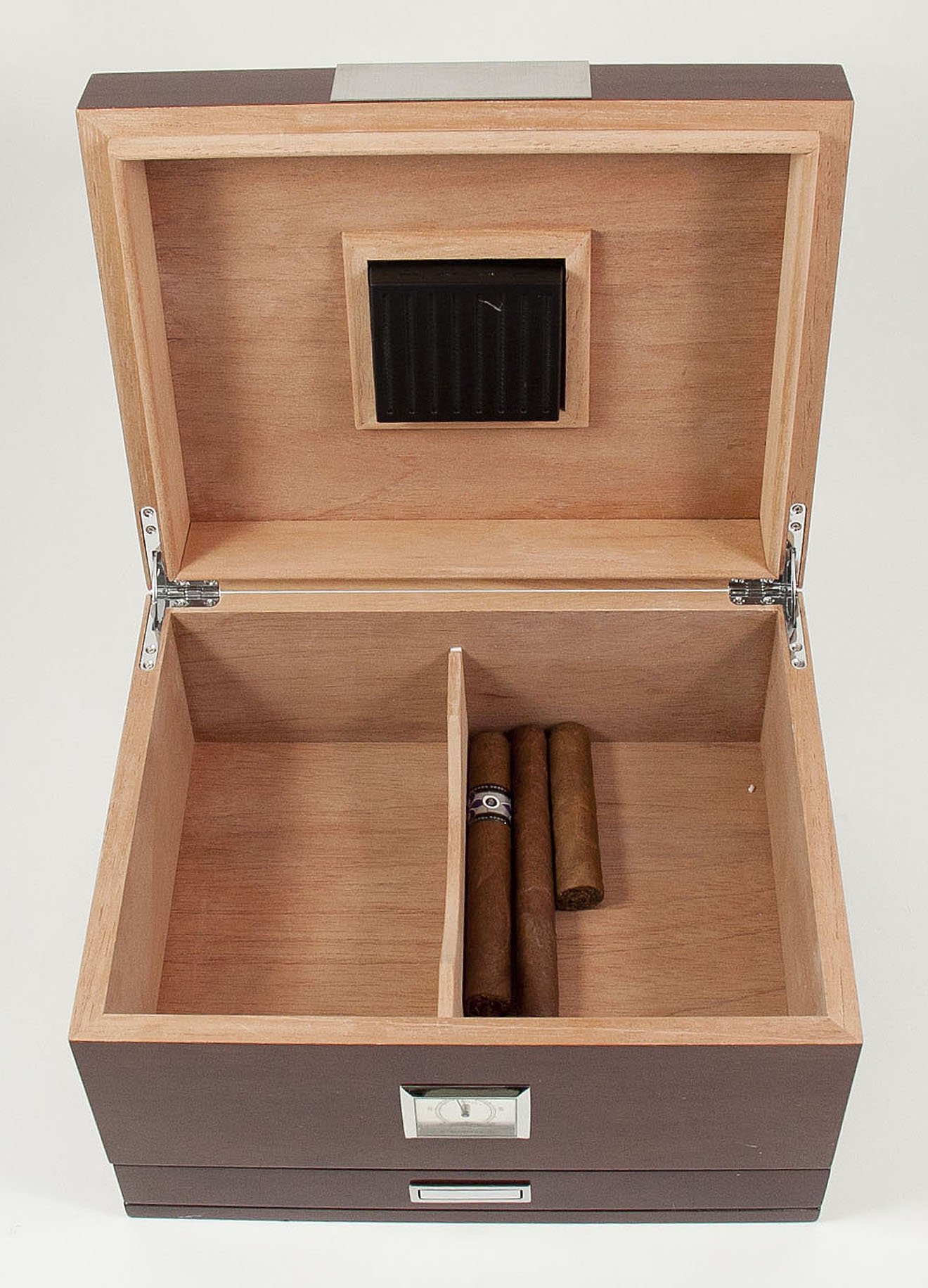 Premium Caracas Cigar Humidor with Built-in Hygrometer & Humidistat – Airtight Wooden Cigar Storage Box – Perfect Gift for Men, Cigar Aficionados & Collectors – Ideal for Home, Office & Travel Use
