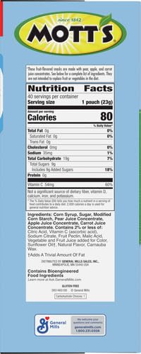 Mott's Assorted Fruit Flavored Snacks - Gluten Free, Family Pack (40 Count, 32 oz) - Perfect for Easter Basket Stuffers, Kids Lunch Box Treats & Healthy On-the-Go Snacks