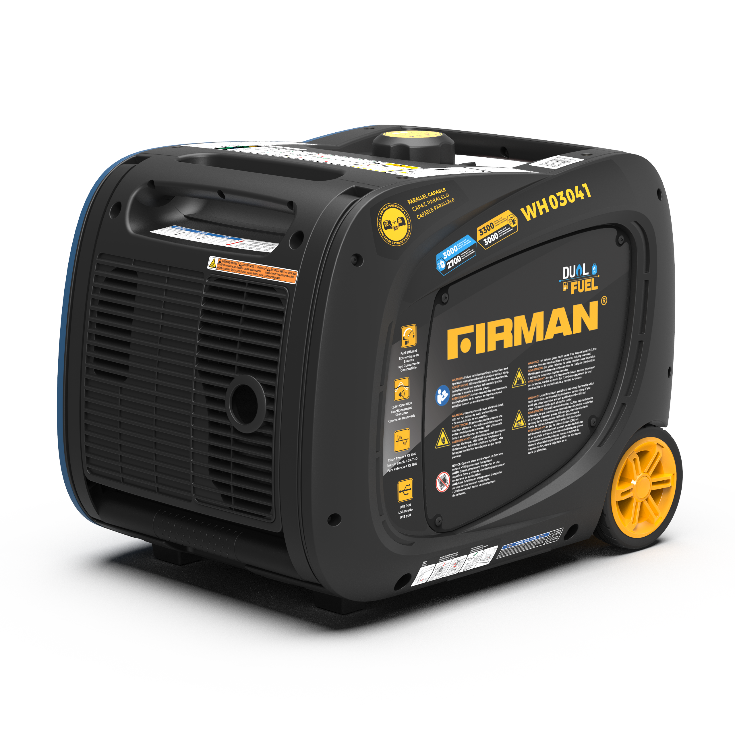 3300W Dual Fuel Inverter Generator - Portable & Quiet Power Solution for Camping, RV, Home Backup & Outdoor Activities