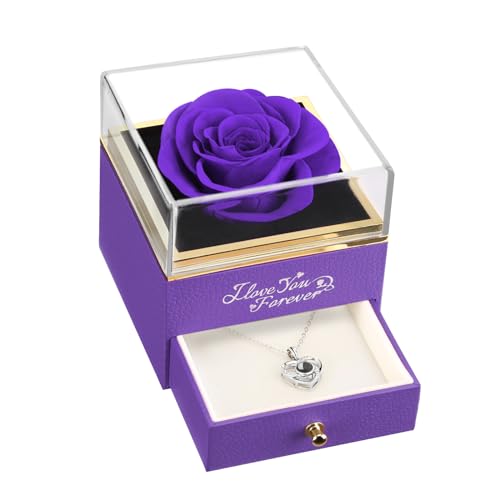 A2_purple Rose_silver Necklace