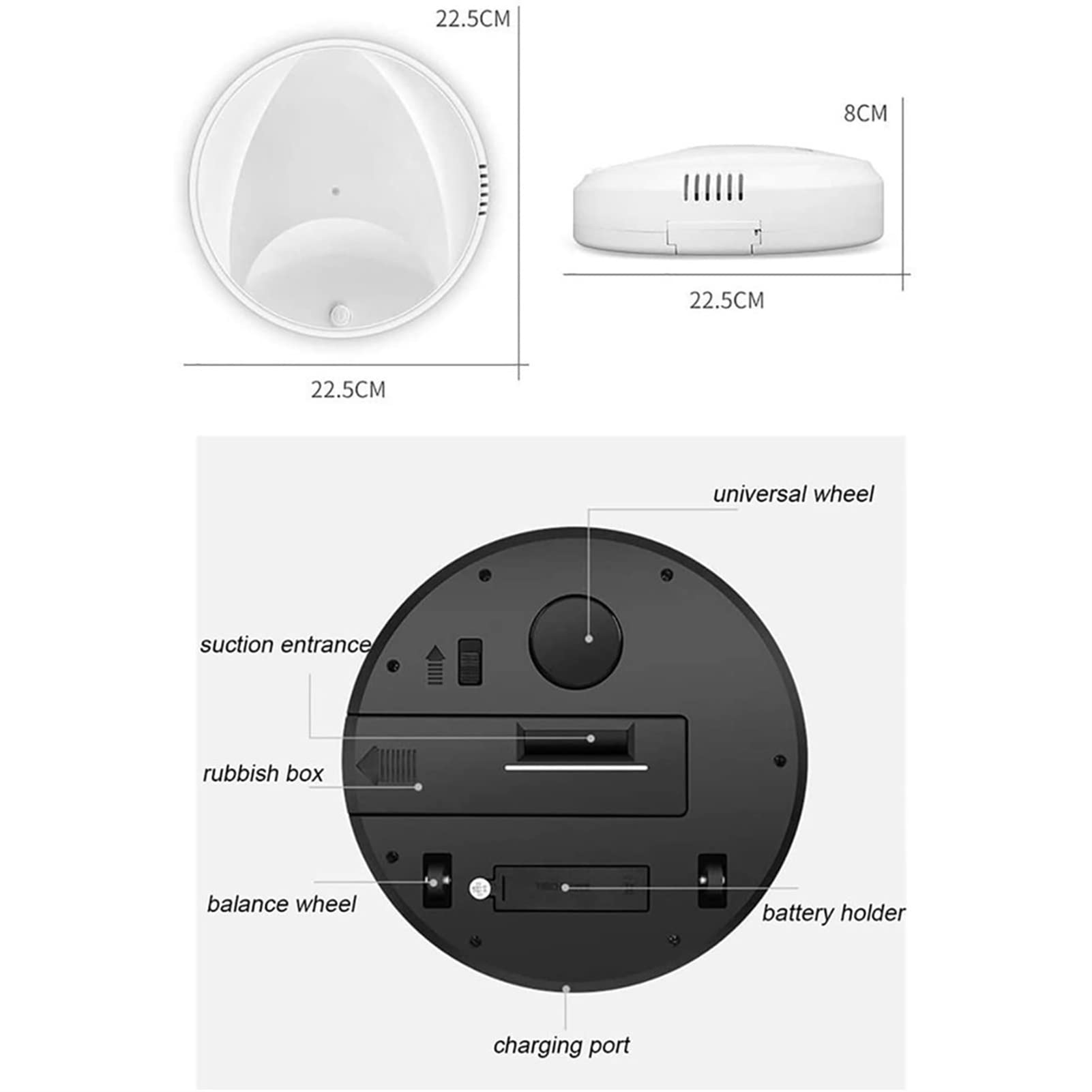 Smart Self-Charging Robot Vacuum Cleaner - Ultra Quiet, Auto Cleaning for Hardwood Floors, Carpets & Pet Hair - Perfect for Home, Office & Pet Owners (Black)