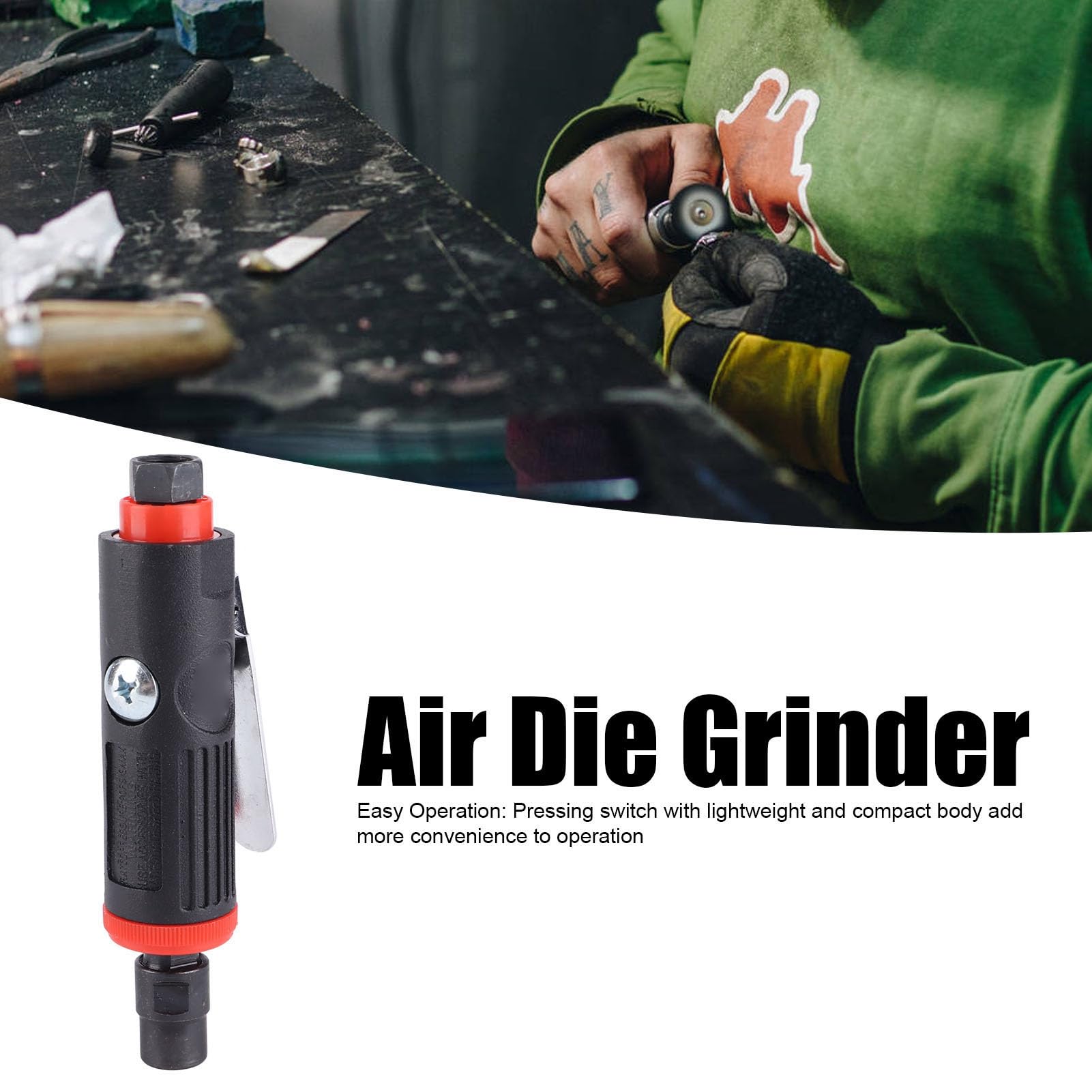 Hilitand Air Die Grinder Kit - Straight Pneumatic Grinding Wheel Machine with Polishing Tools for Metal Removal & Surface Finishing | Perfect for Automotive, Metalworking & DIY Projects