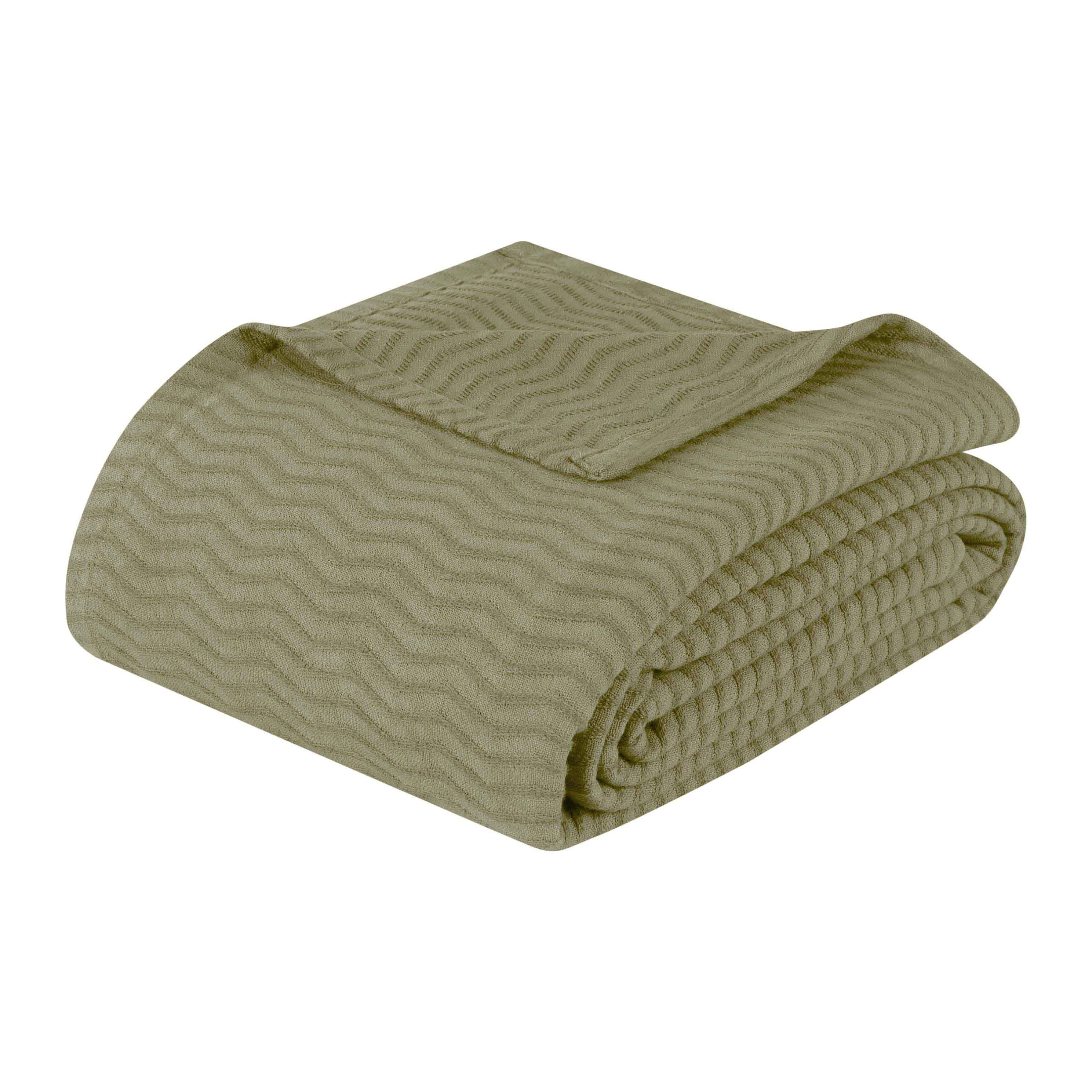 Jena Cotton Textured Chevron Lightweight Woven Blanket - Soft & Breathable Throw for Sofa, Bed & Outdoor Use - Cozy Home Decor & Picnic Essential