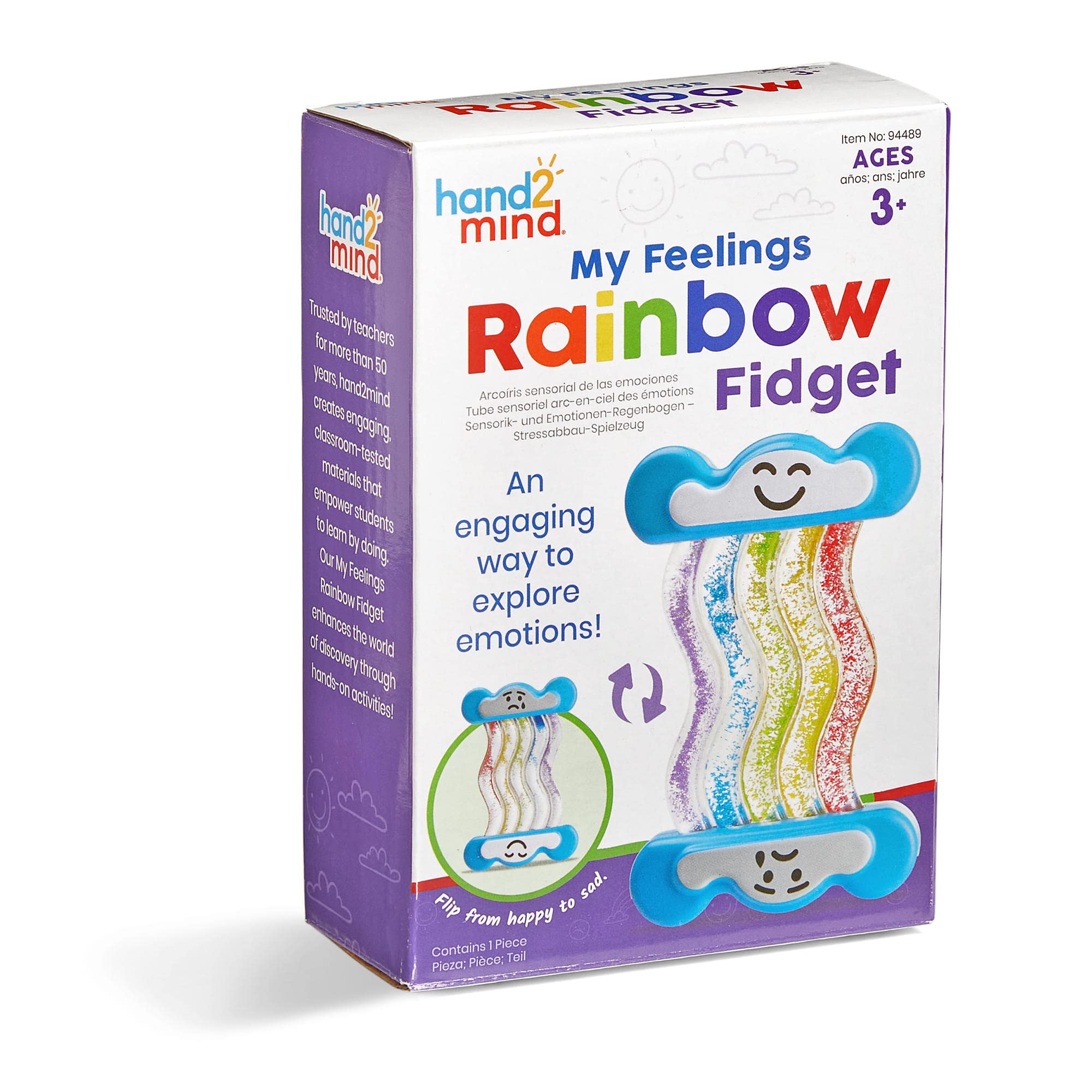 Rainbow Fidget Tube for Kids - Stress Relief & Sensory Play Toy for Classroom & Therapy