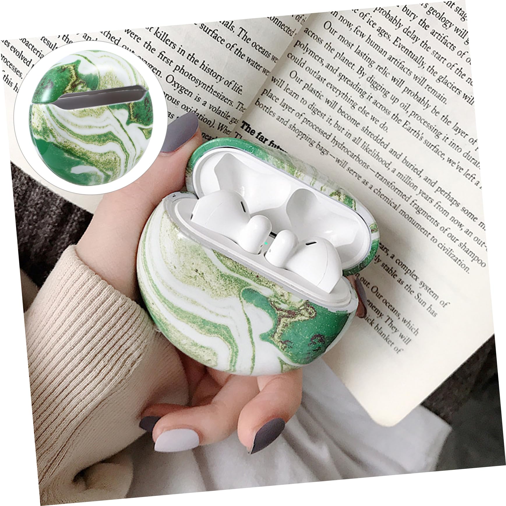 Homoyoyo Marble Earphone Cover Case (3-Pack) - Stylish Marbling Earbud Protector for AirPods & Wireless Headphones - Perfect for Travel, Workouts & Daily Use