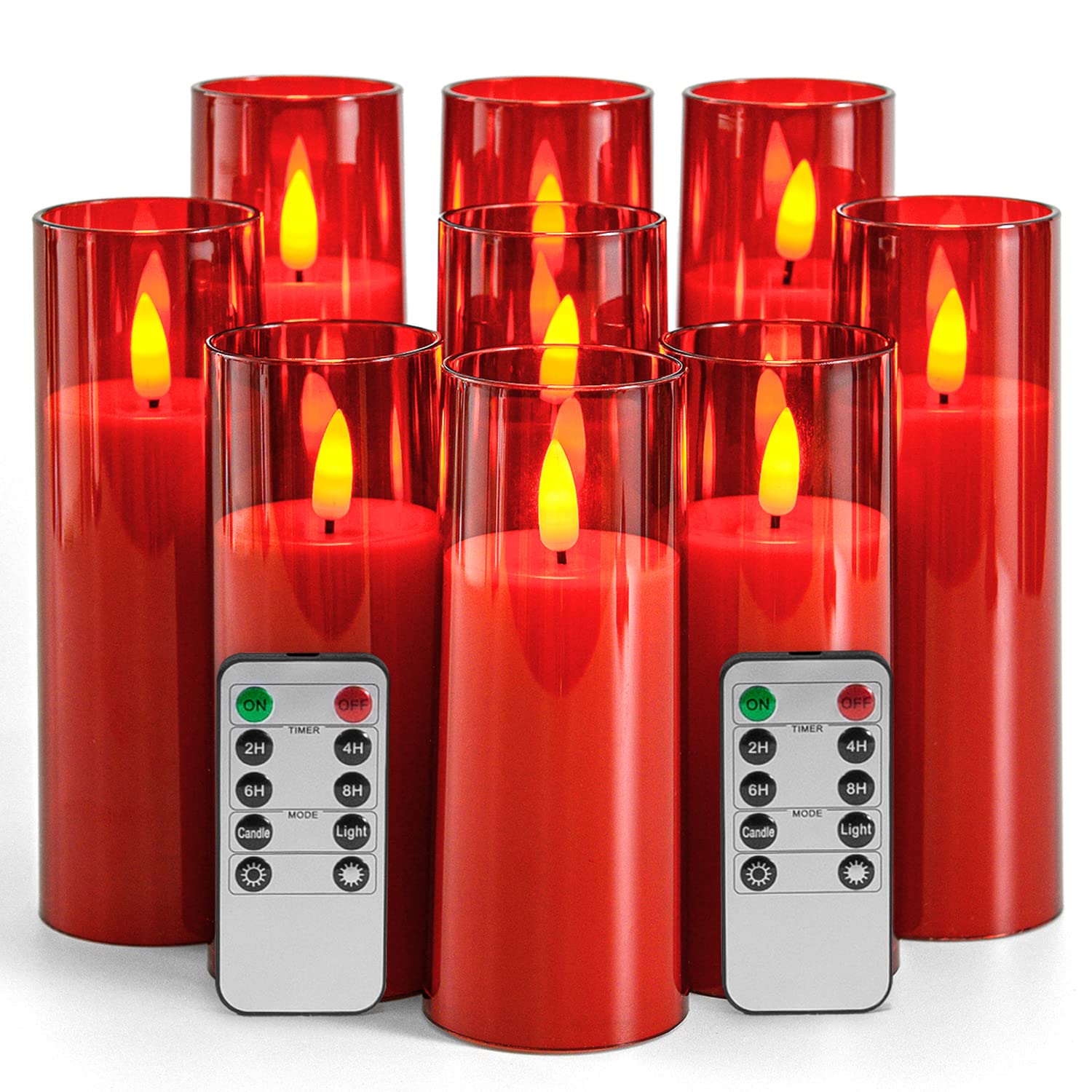 9-Piece Flameless LED Candles with Remote - Battery Operated Pillar Candles (2.3