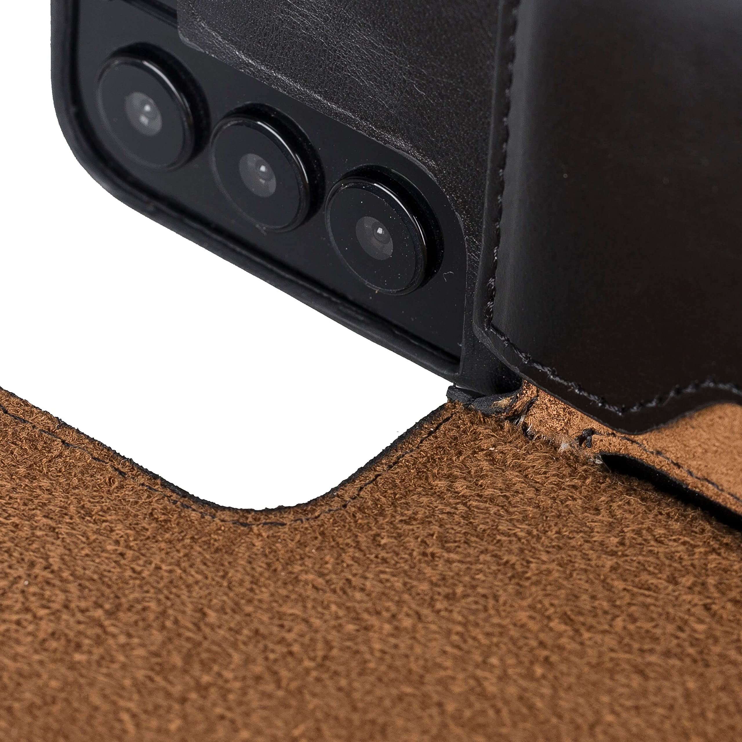 Venito Florence Genuine Leather Wallet Phone Case for Samsung Galaxy S22 Plus - RFID Blocking Protection - Detachable Card Holder - Perfect for Travel, Work & Everyday Use (Rustic Black)