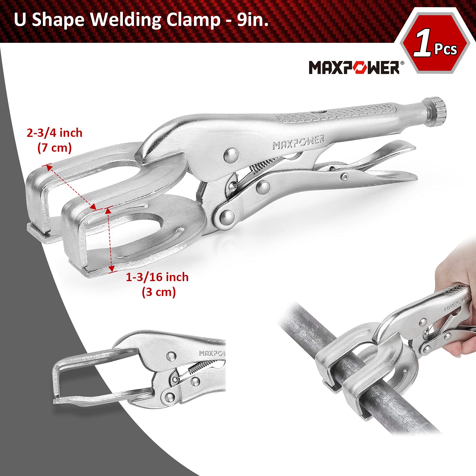 MAXPOWER 15-Piece Locking Pliers Set - Includes C-Clamps, Long Nose, Pinch Off, Sheet Metal Clamp & U-Shaped Pliers with Durable Tool Bag - Perfect for DIY Projects, Automotive Repairs, Metalworking & Home Improvement