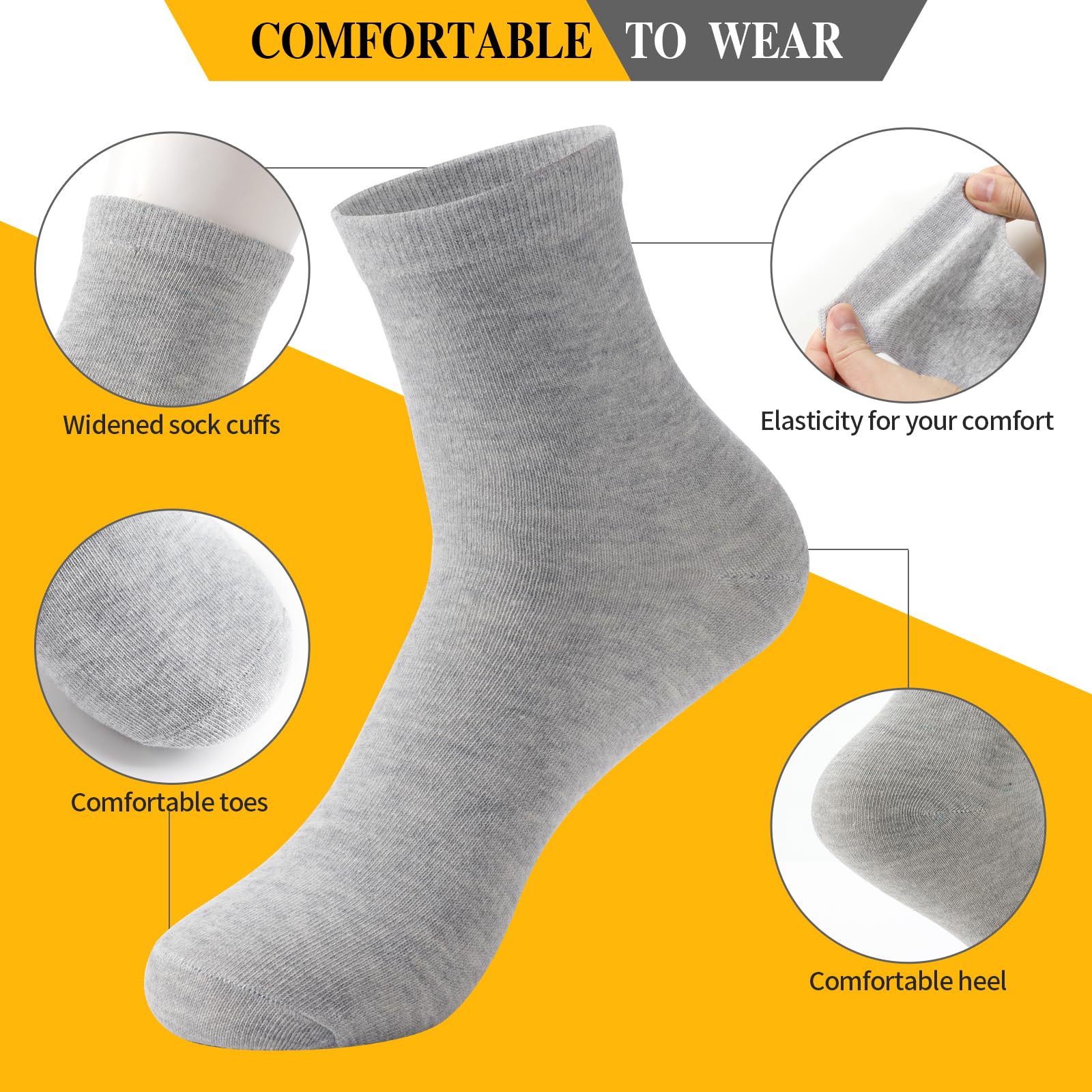 300 Pairs Mens Athletic Socks - Moisture Wicking Bulk Pack for Sports & Casual Wear