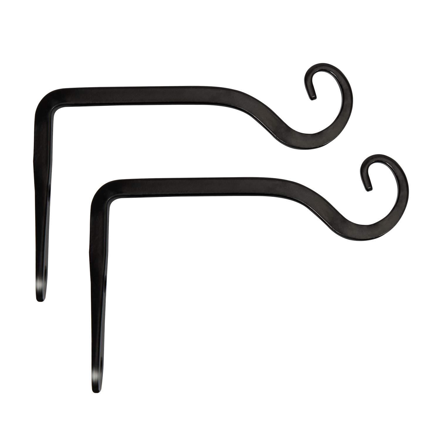 Mkono 6 Inch Metal Wall Hanging Plant Bracket Hook - Decorative Plant Hanger for Indoor Outdoor Use - Perfect for Bird Feeders, Planters, Lanterns, Wind Chimes - Home Garden Decor (2 Pack, Black) - Ideal for Balcony, Patio, Porch and Living Room Decorations