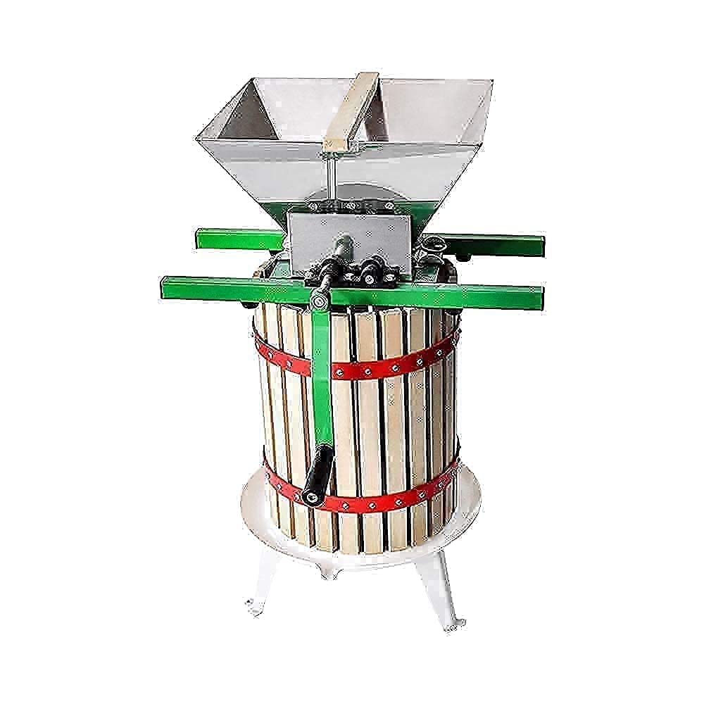 Premium Manual Fruit Wine Press & Crusher - 100% Natural Apple, Grape & Berry Juicer for Homemade Wine, Cider & Juice - Perfect for Kitchen, Home Brewing & DIY Winemaking