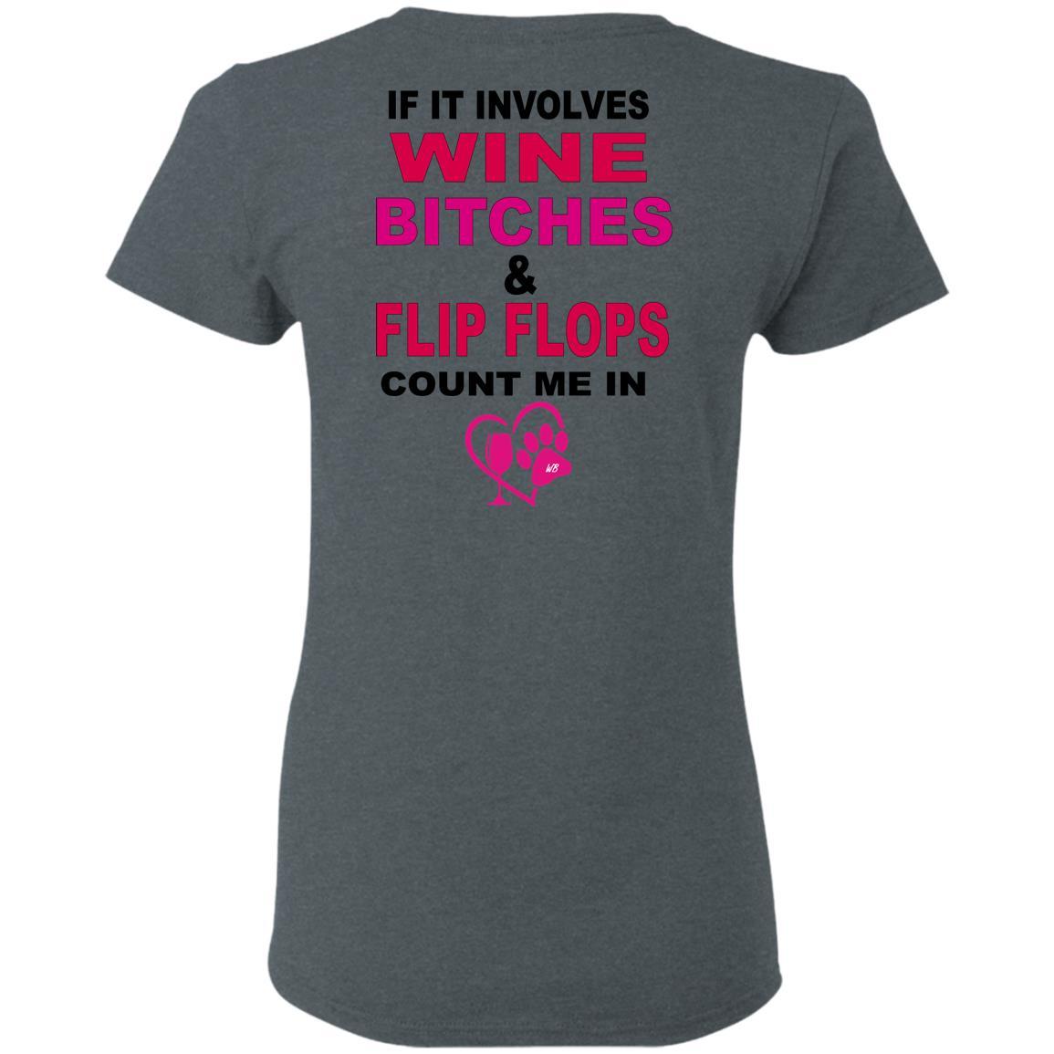 Funny Count Me In Ladies T-Shirt for Wine & Dog Lovers | Hilarious Gift for Women | Perfect for Wine Parties & Pet Lovers