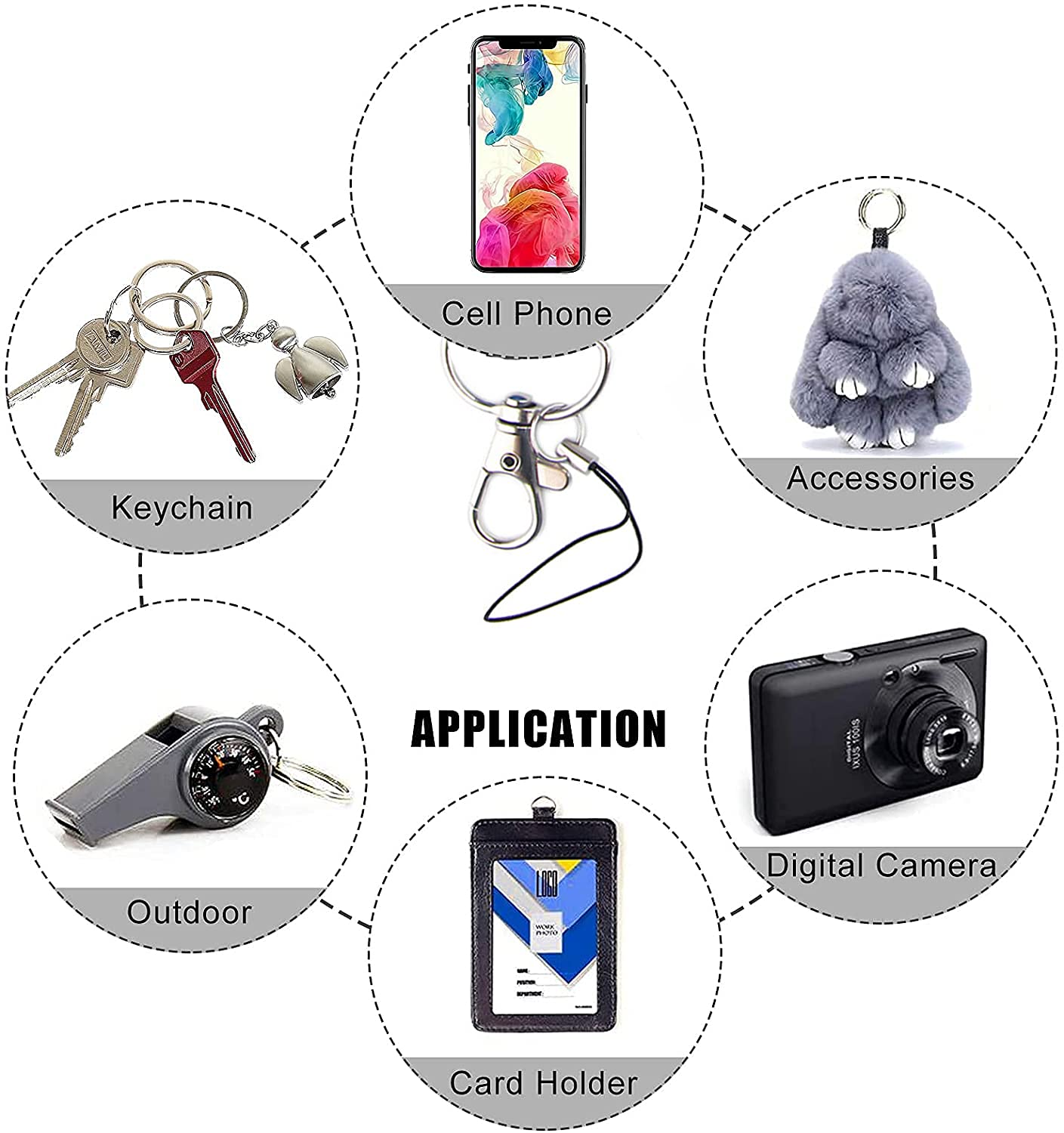 Yiflin Stylish Neck Lanyard for Keys, Wallet & ID Card Holder - Durable Keychain Lanyard for Women, Men & Teachers - Perfect for Office, School, Events & Travel Accessories