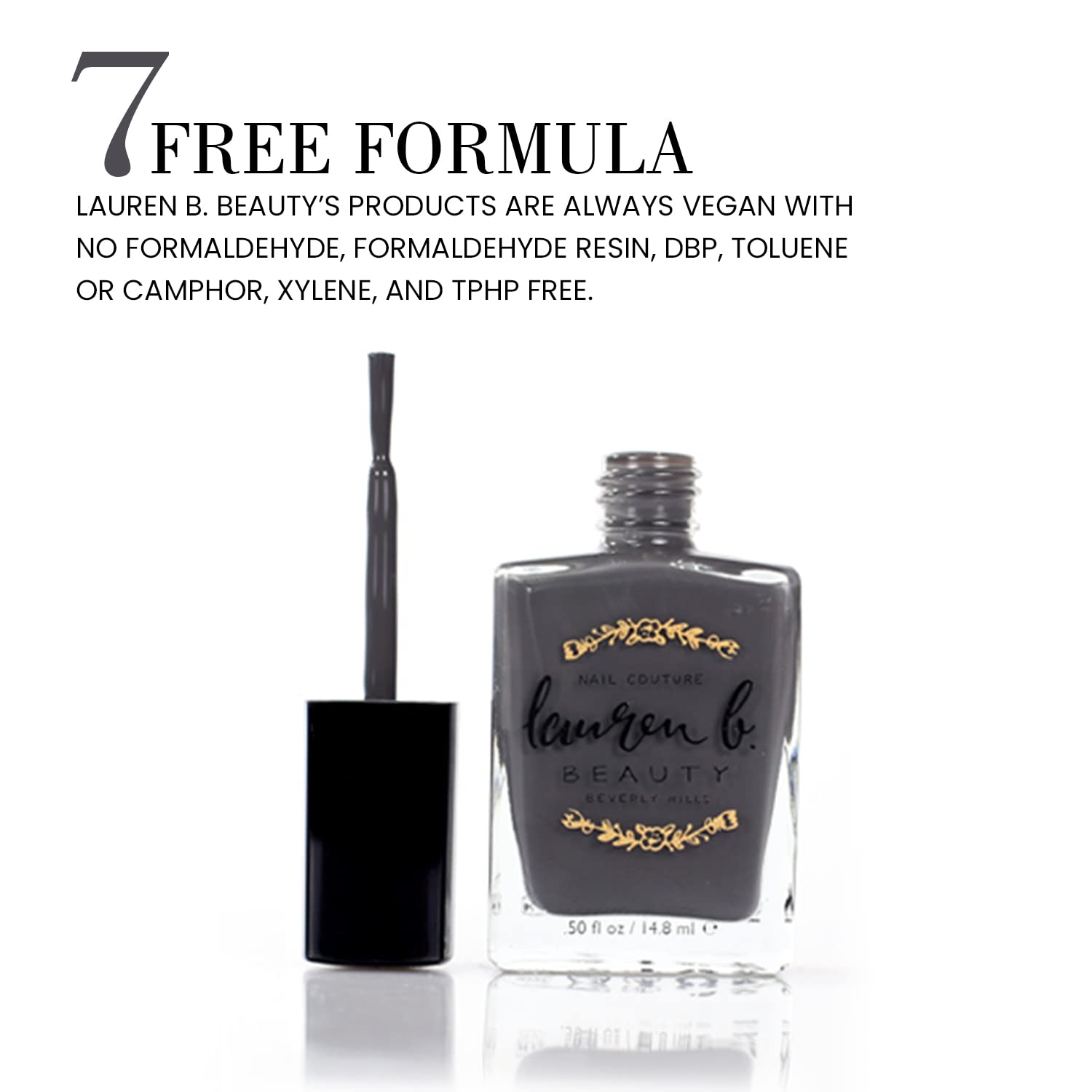 Lauren B. Nail Polish LA. Smog - Natural Quick Dry Vegan Nail Polish for Women | Fast Drying Nail Art Polisher & Manicure Supplies | Perfect for Everyday Wear, Special Occasions & Nail Care Routines