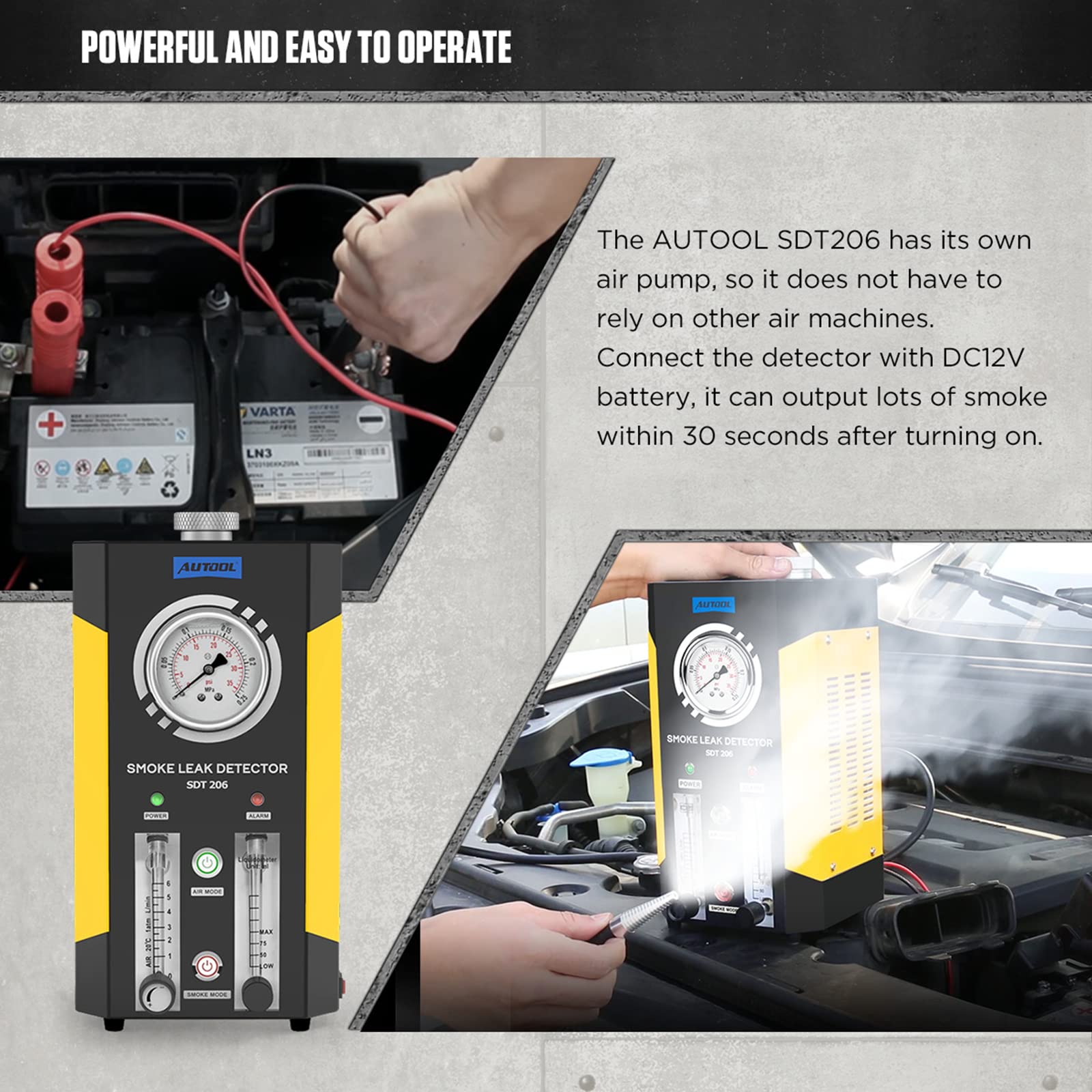 AUTOOL Dual Mode Automotive EVAP Smoke Leak Detector Tester Machine - Professional Diagnostic Tool for Car AC System & Fuel Tank Leak Detection