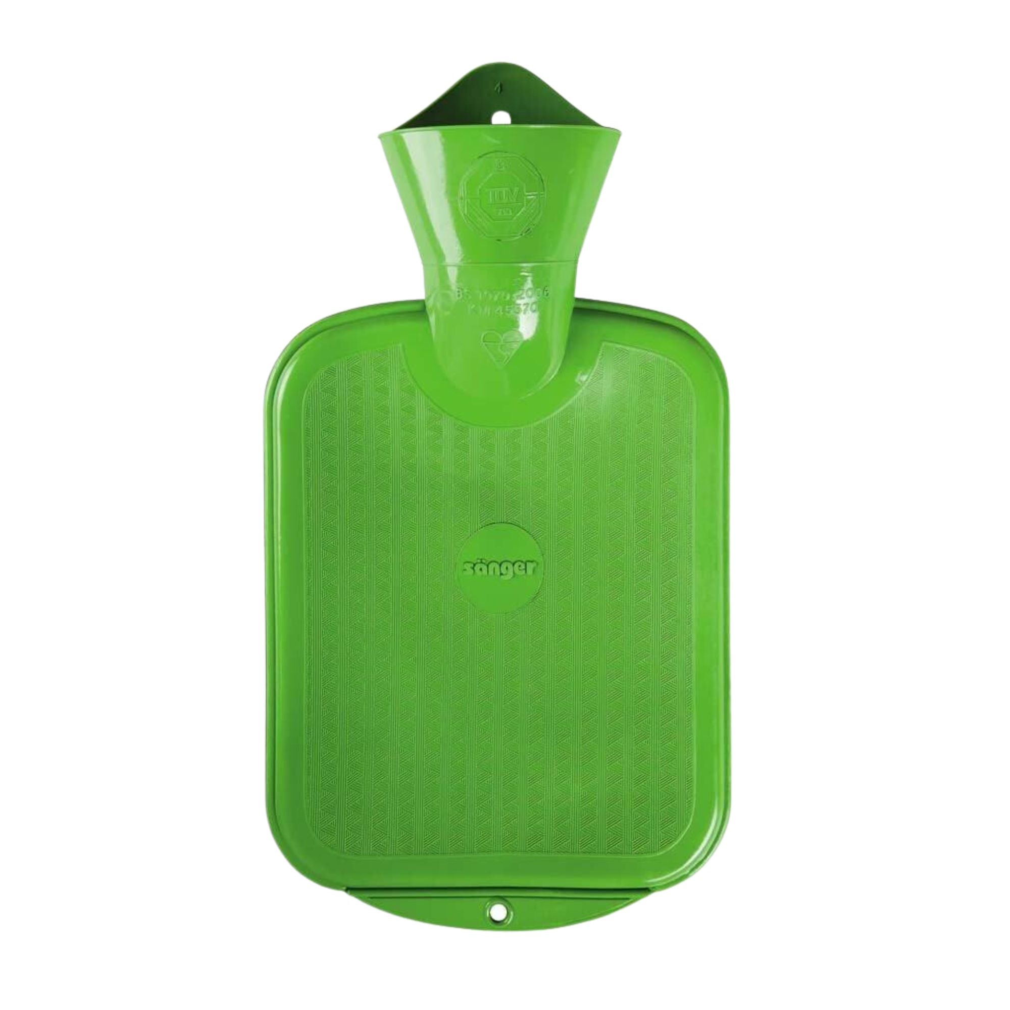 0.8L Green Sanger Hot Water Bottle for Pain Relief - Warm & Comfortable Heating Pad for Cramps, Back Pain & Cold Weather - BPA Free Rubber Hot Water Bag for Bed, Sofa & Travel