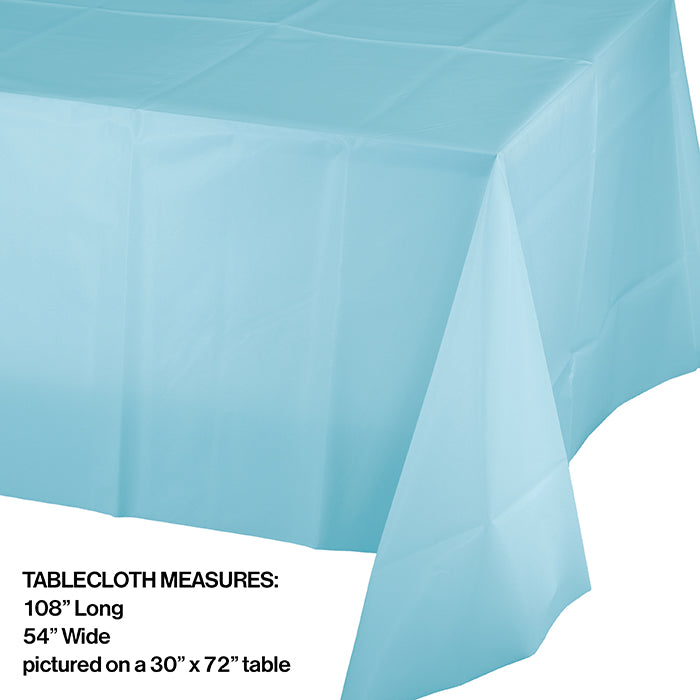 12-Pack Pastel Blue Plastic Tablecloths 54