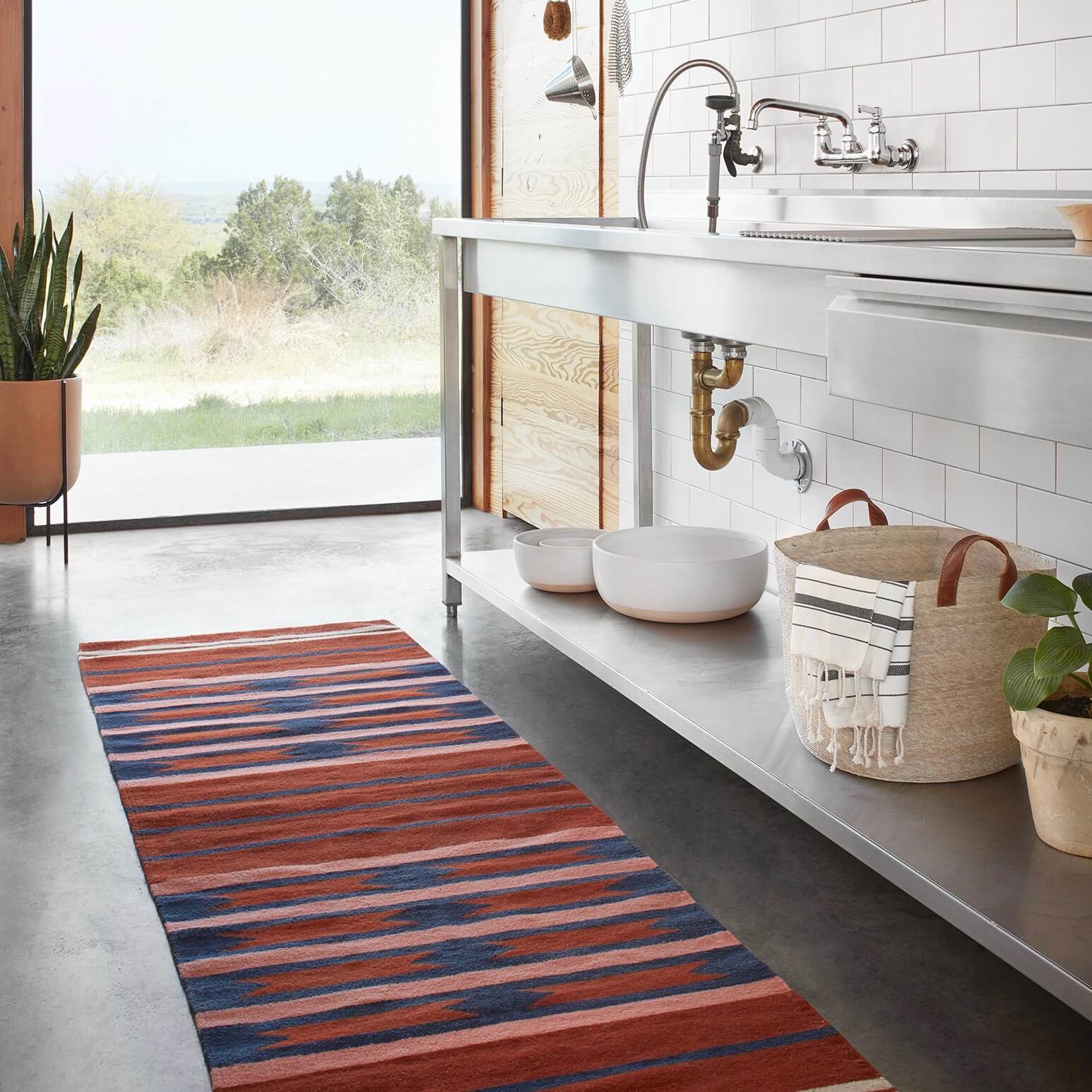 Handwoven Accent Rug - Boho Chic Decorative Throw Rug for Living Room, Bedroom & Nursery - Soft Woven Cotton Floor Mat for Home Decor