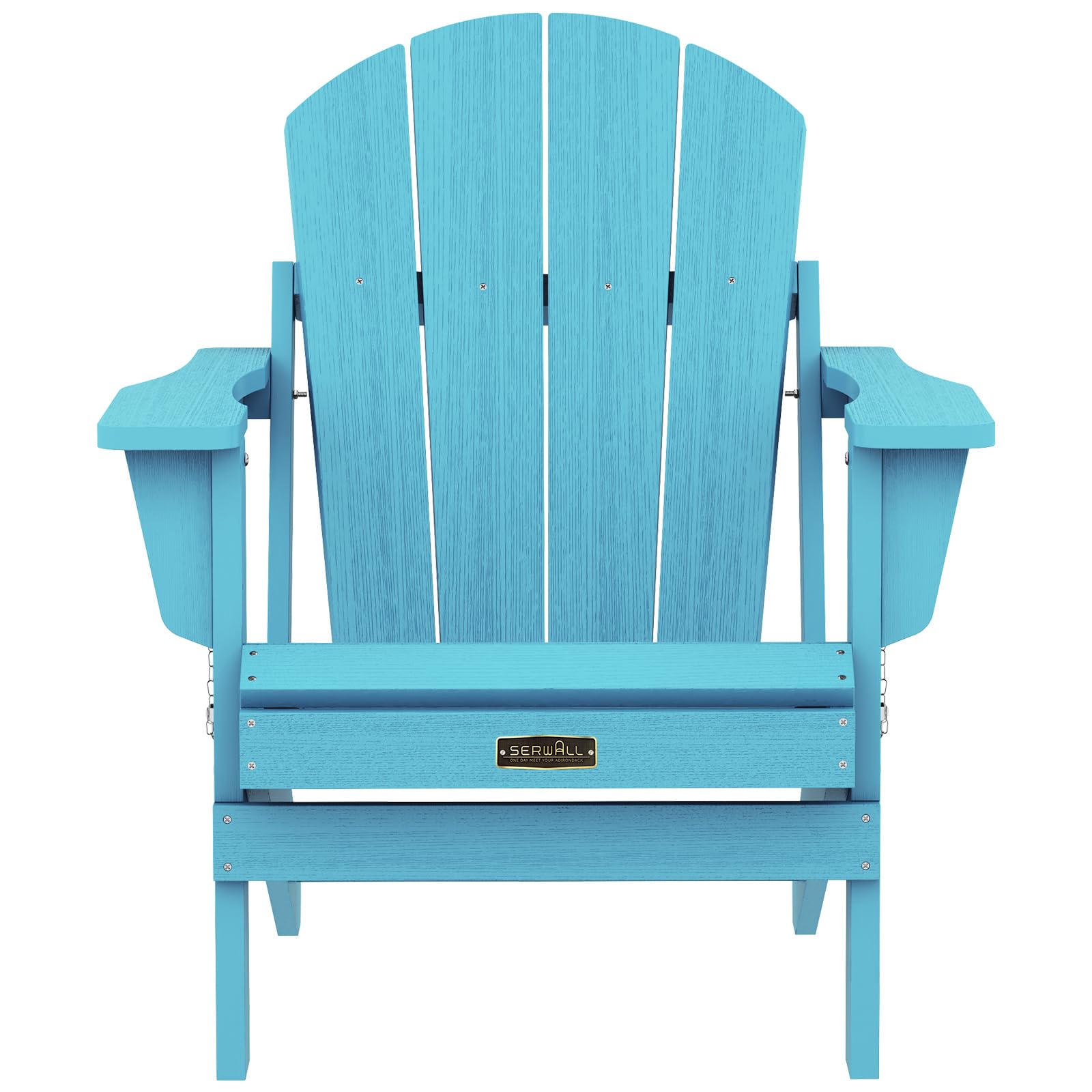 SERWALL Folding Adirondack Chair - Weather Resistant Outdoor Patio Furniture, Light Blue - Perfect for Backyard, Garden, Poolside & Beach Relaxation