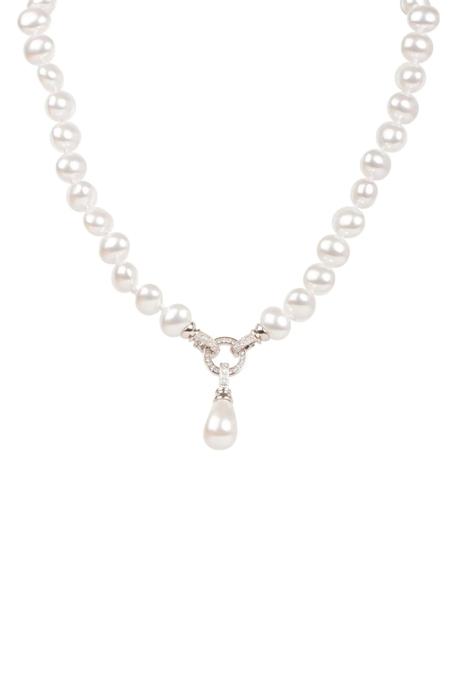 Elegant Crystal Pearl Dangle Necklace for Women - Perfect for Weddings, Parties & Special Occasions