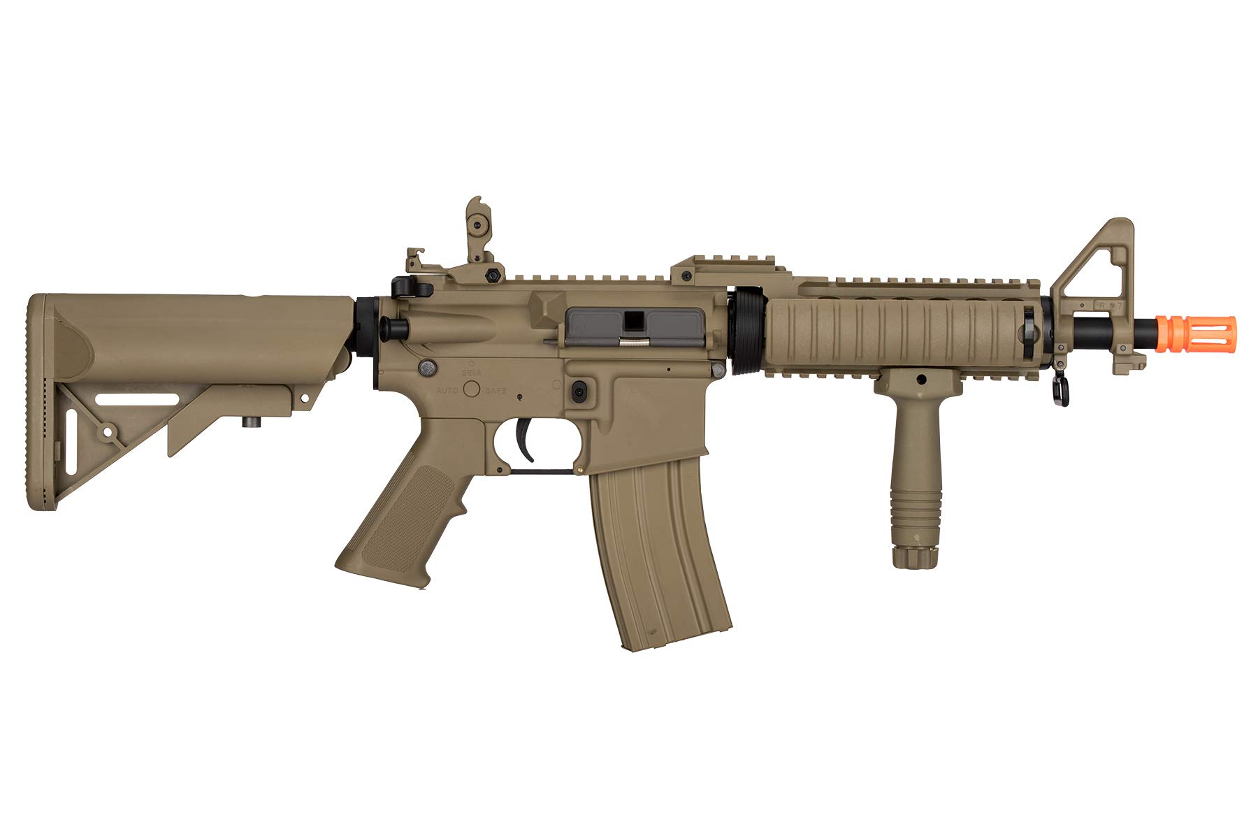 Lancer Tactical MK18 MOD 0 AEG Airsoft Rifle - High FPS, Nylon Polymer Construction, Tan Color - Perfect for Tactical Training, Airsoft Battles & Outdoor Shooting Games