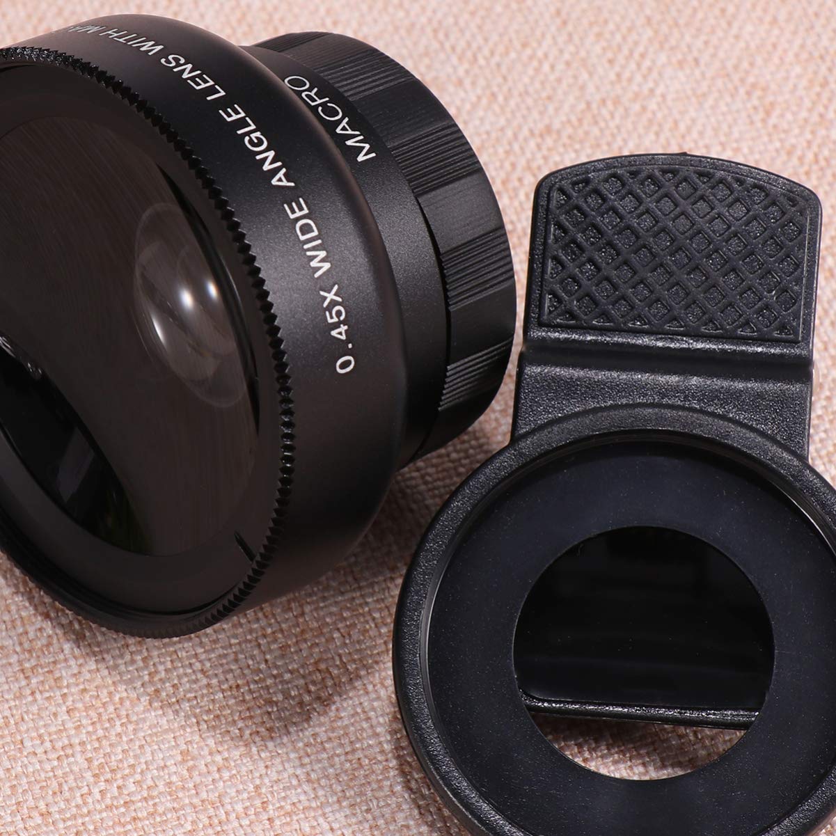 2-in-1 Macro & Wide Angle Lens Kit (0.45x) - Universal Smartphone Camera Lens Attachment for iPhone & Android - Black Phone Camera Accessories for Photography, Vlogging & Close-up Shots