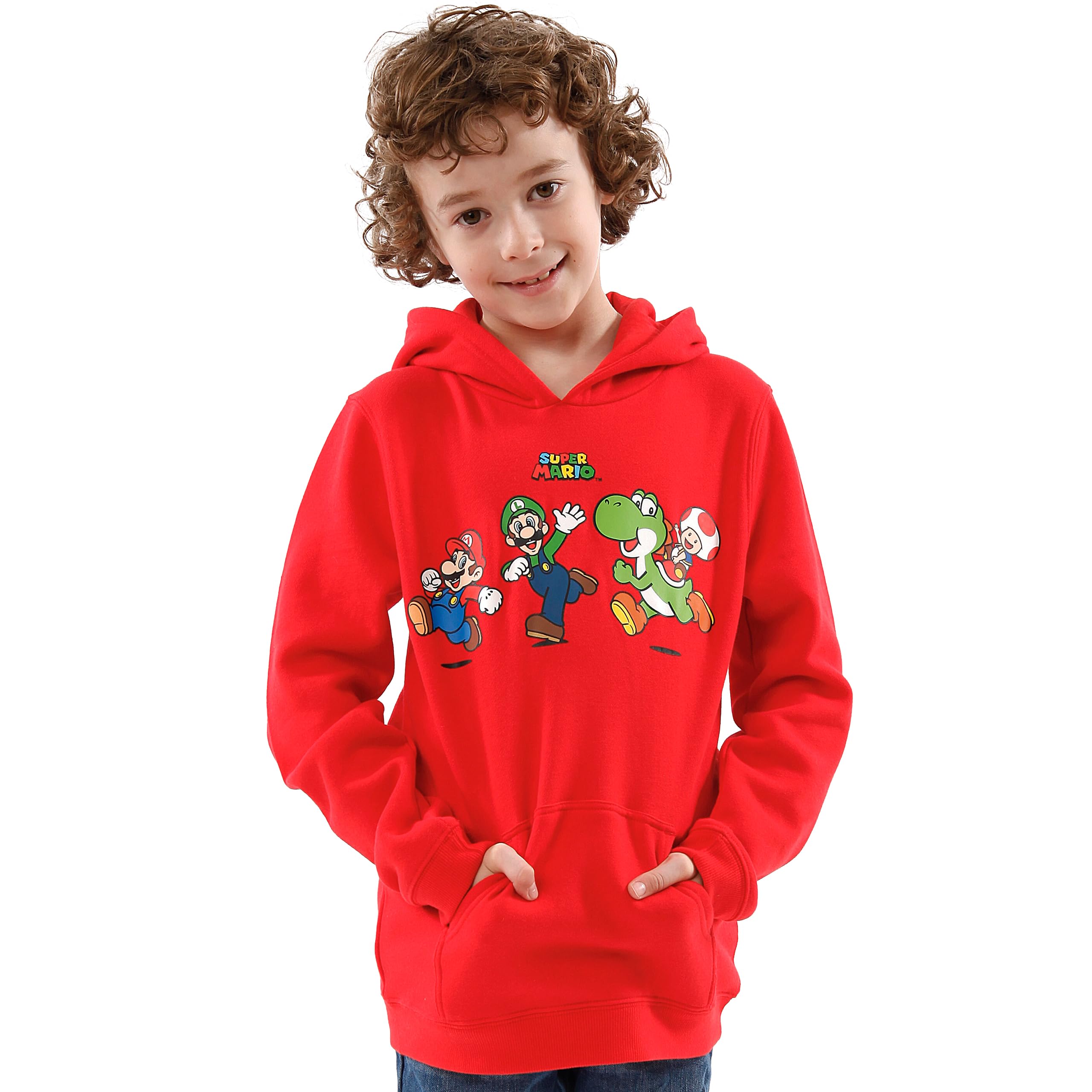 Official Licensed Super Mario Hoodie for Boys | Mario & Luigi & Yoshi Themed Sweatshirt | Ages 3-13 | Perfect for Gaming Parties & Cosplay