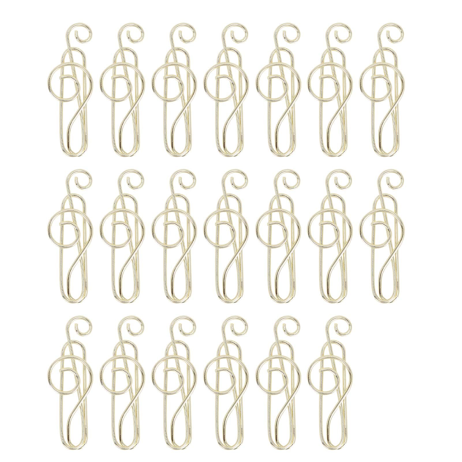 Agatige 20PCS Musical Note Paper Clips - Gold Metal Cute Music Shaped Binder Clips for Office, School, Party Invitations, Notebooks & Bookmarking - Perfect for Organizing Documents, Gift Wrapping & Craft Projects