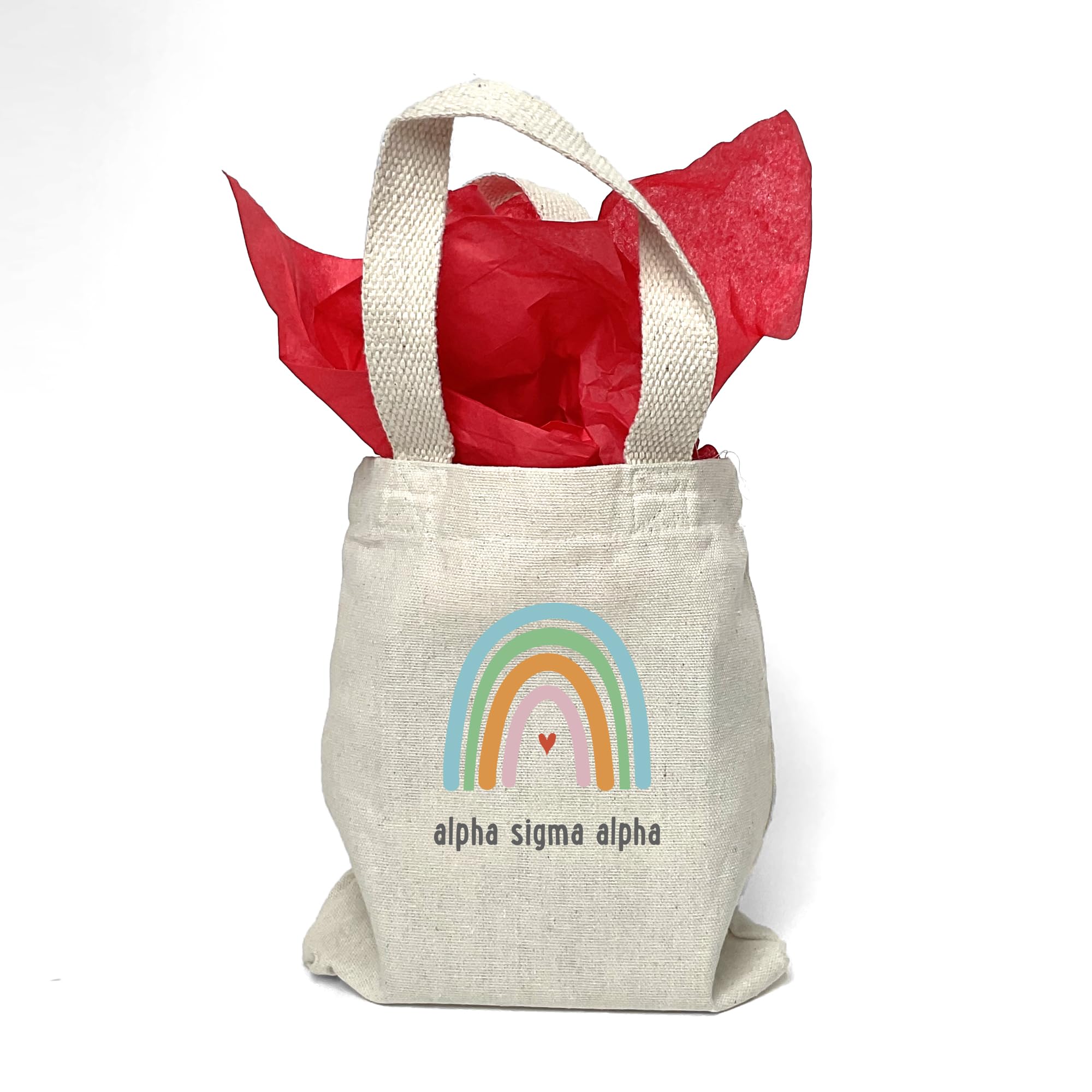 Rainbow Mini Tote Bag - Cute Small Gift Bags for Sorority Sisters - Party Favors & Goodie Bags - Perfect for Greek Life Events, Bridesmaid Gifts & Campus Activities